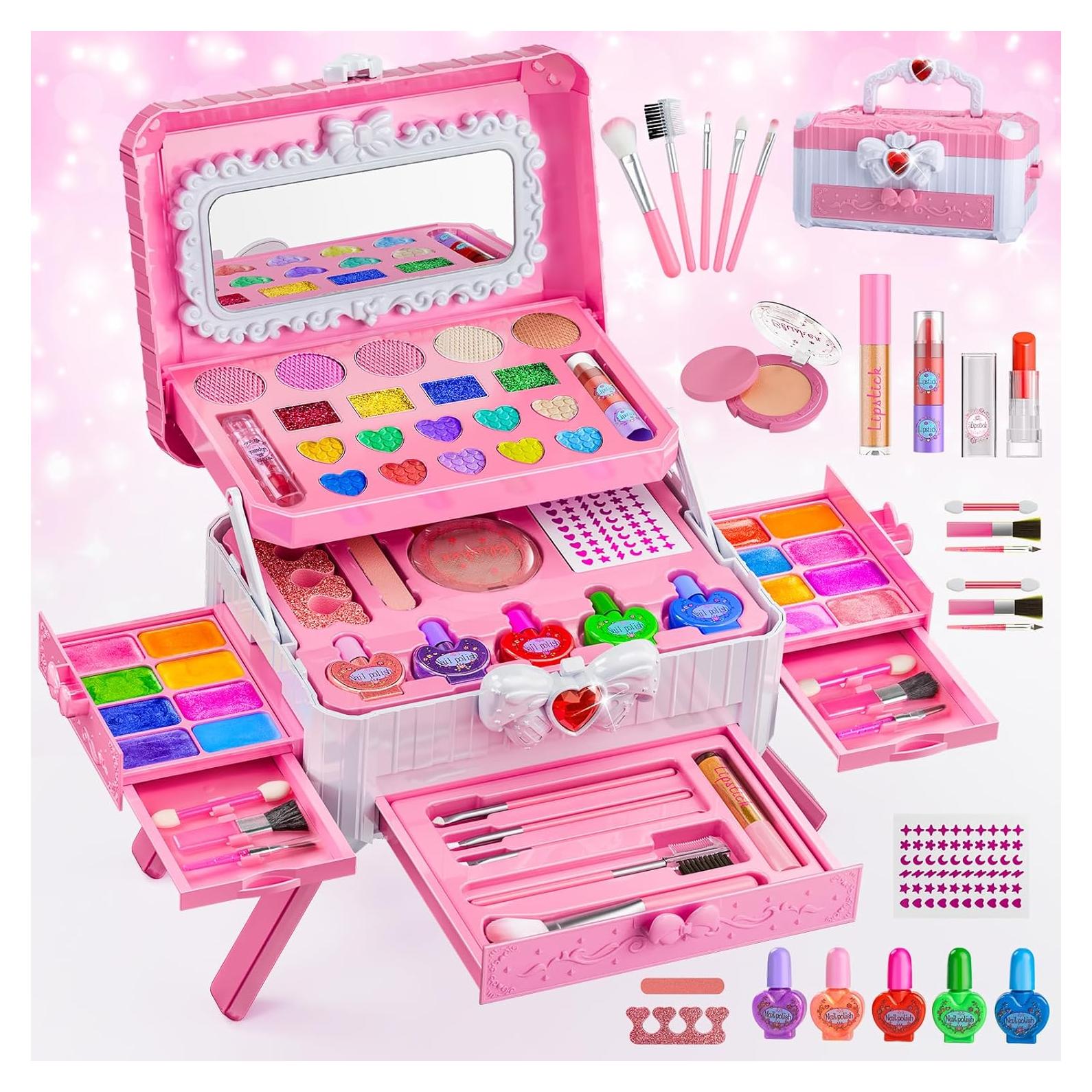 Kit de Maquillaje Lavable para Niñas Mqsiuve - 62 Piezas