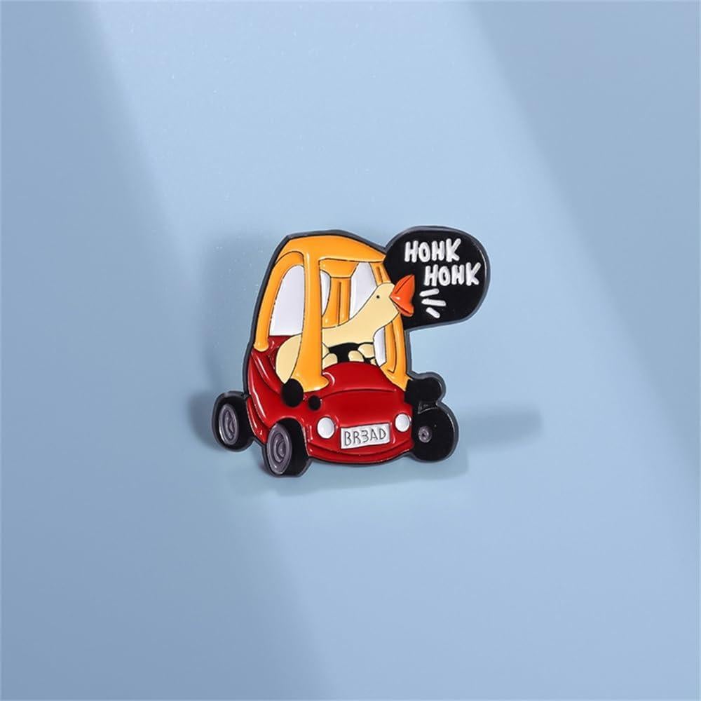 Pin de Solapa de Esmalte Ganso Divertido 3.4x2.4cm Unisex