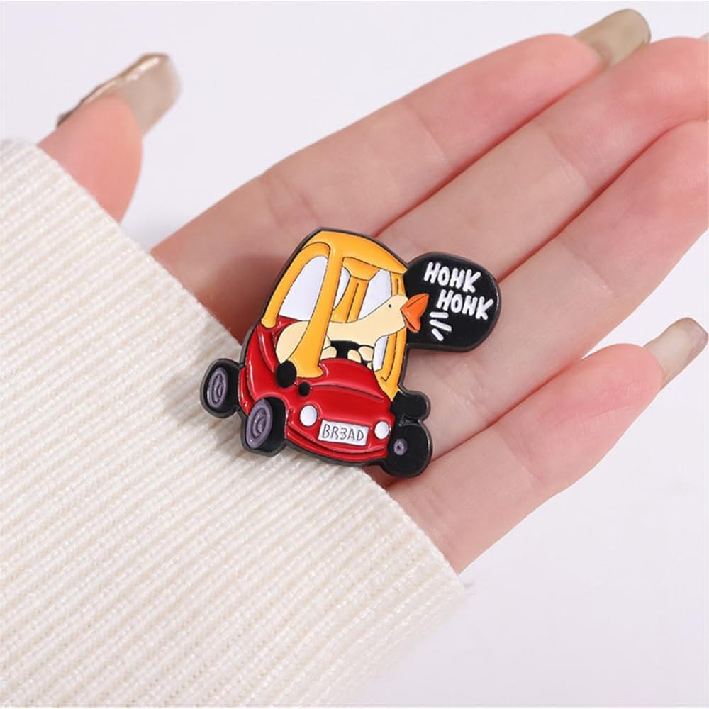 Pin de Solapa de Esmalte Ganso Divertido 3.4x2.4cm Unisex