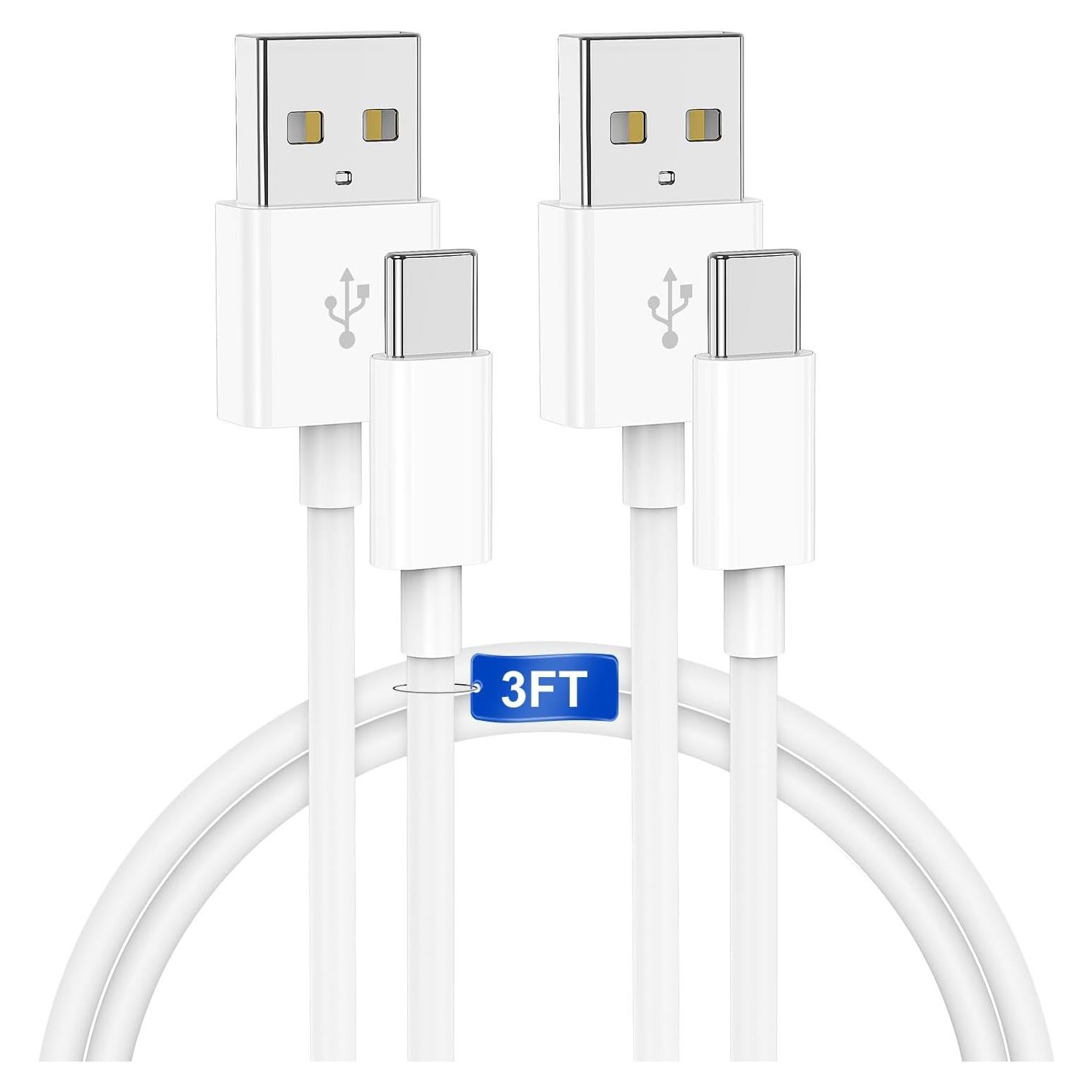 Cable de Carga Rápida USB A a USB C REUTIXUN 0.91m 2Pack