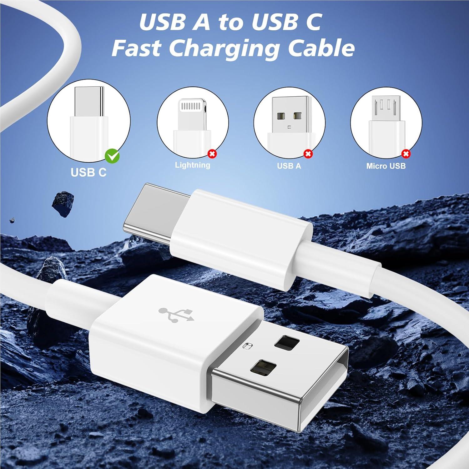 Cable de Carga Rápida USB A a USB C REUTIXUN 0.91m 2Pack