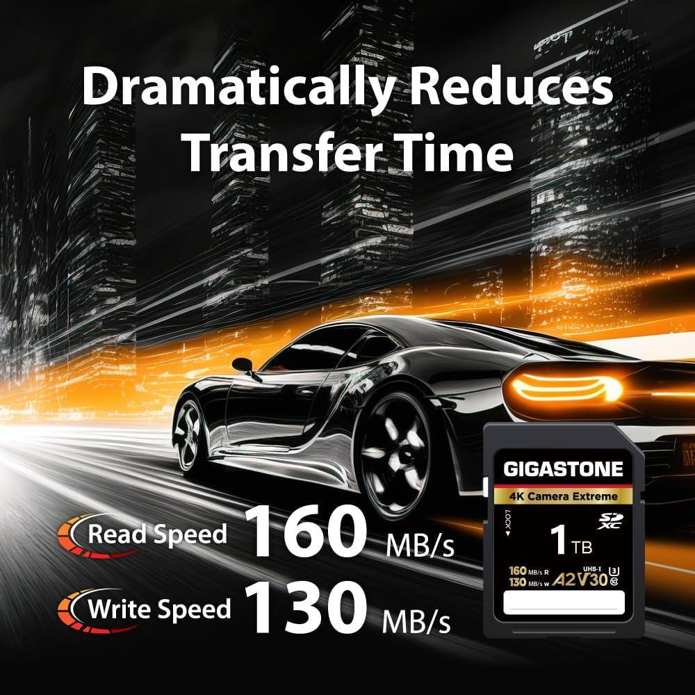 Tarjeta SD Gigastone 1TB 4K A2 V30 U3 C10 Alta Velocidad