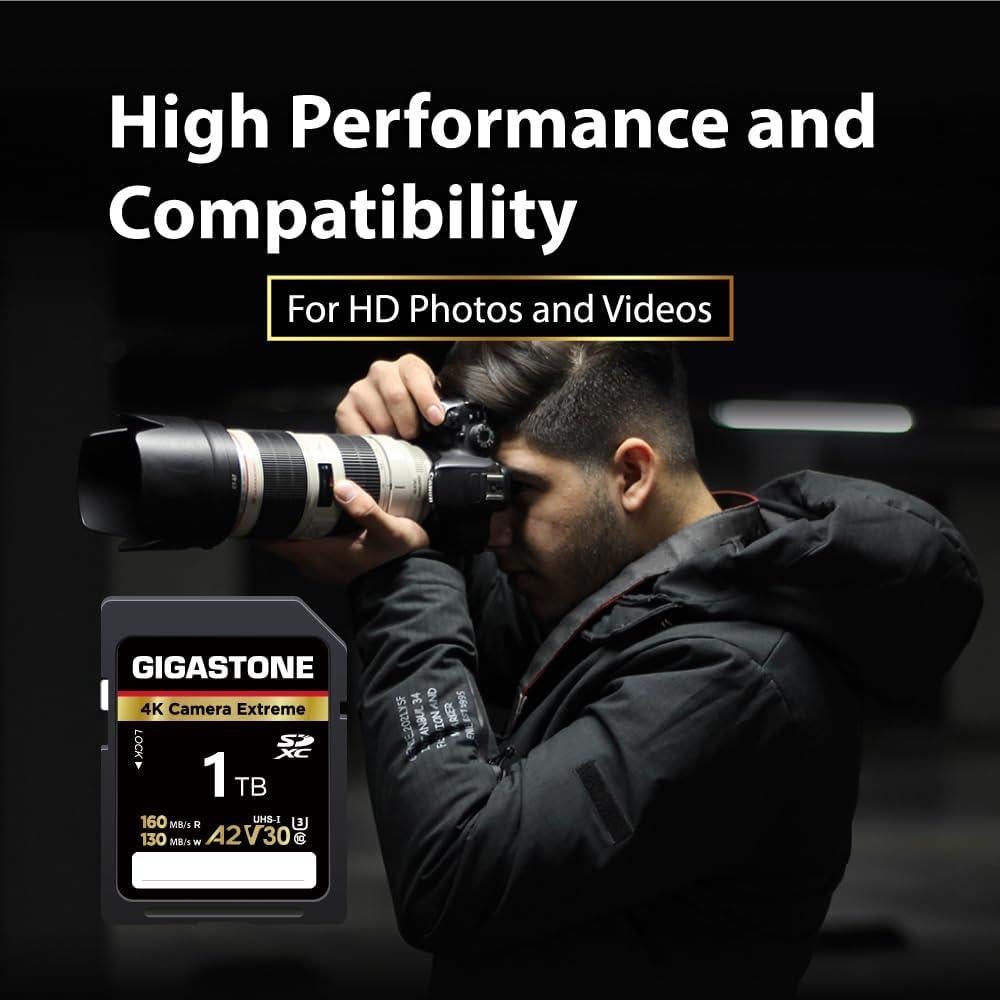 Tarjeta SD Gigastone 1TB 4K A2 V30 U3 C10 Alta Velocidad