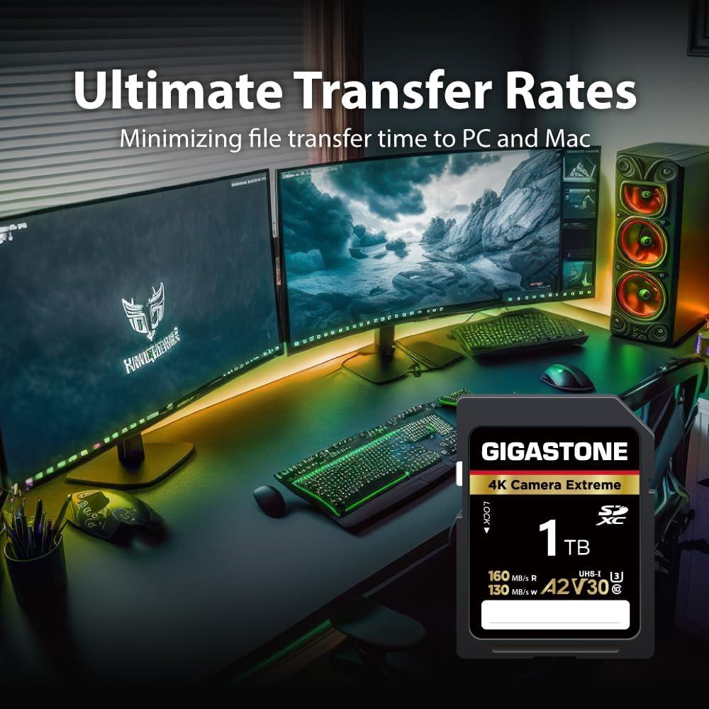 Tarjeta SD Gigastone 1TB 4K A2 V30 U3 C10 Alta Velocidad