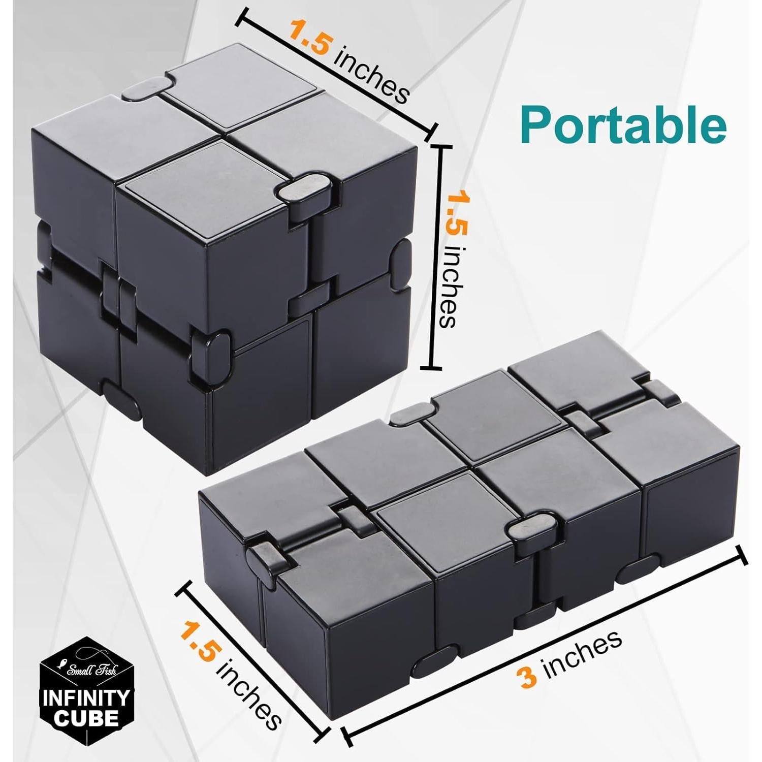 Cubo Infinito Antiestrés SMALL FISH 3.81 cm Negro