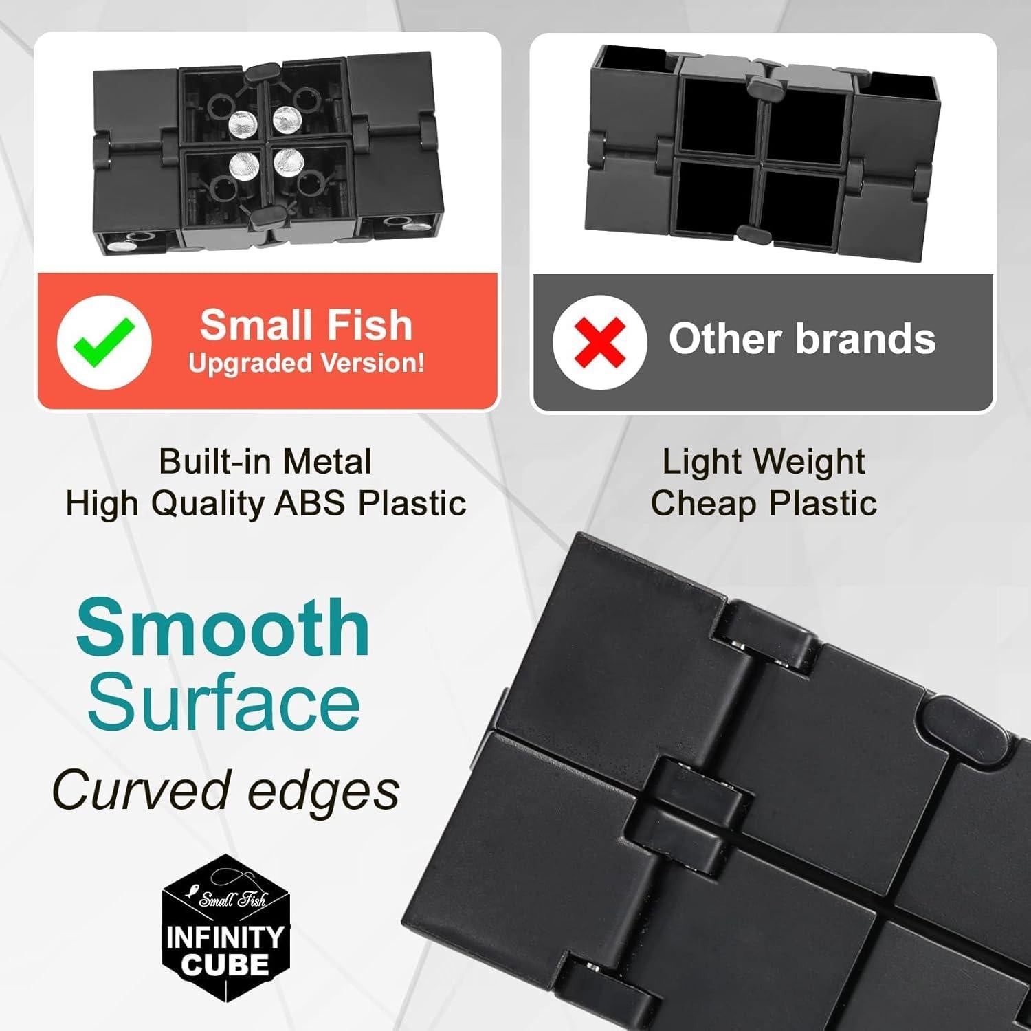 Cubo Infinito Antiestrés SMALL FISH 3.81 cm Negro