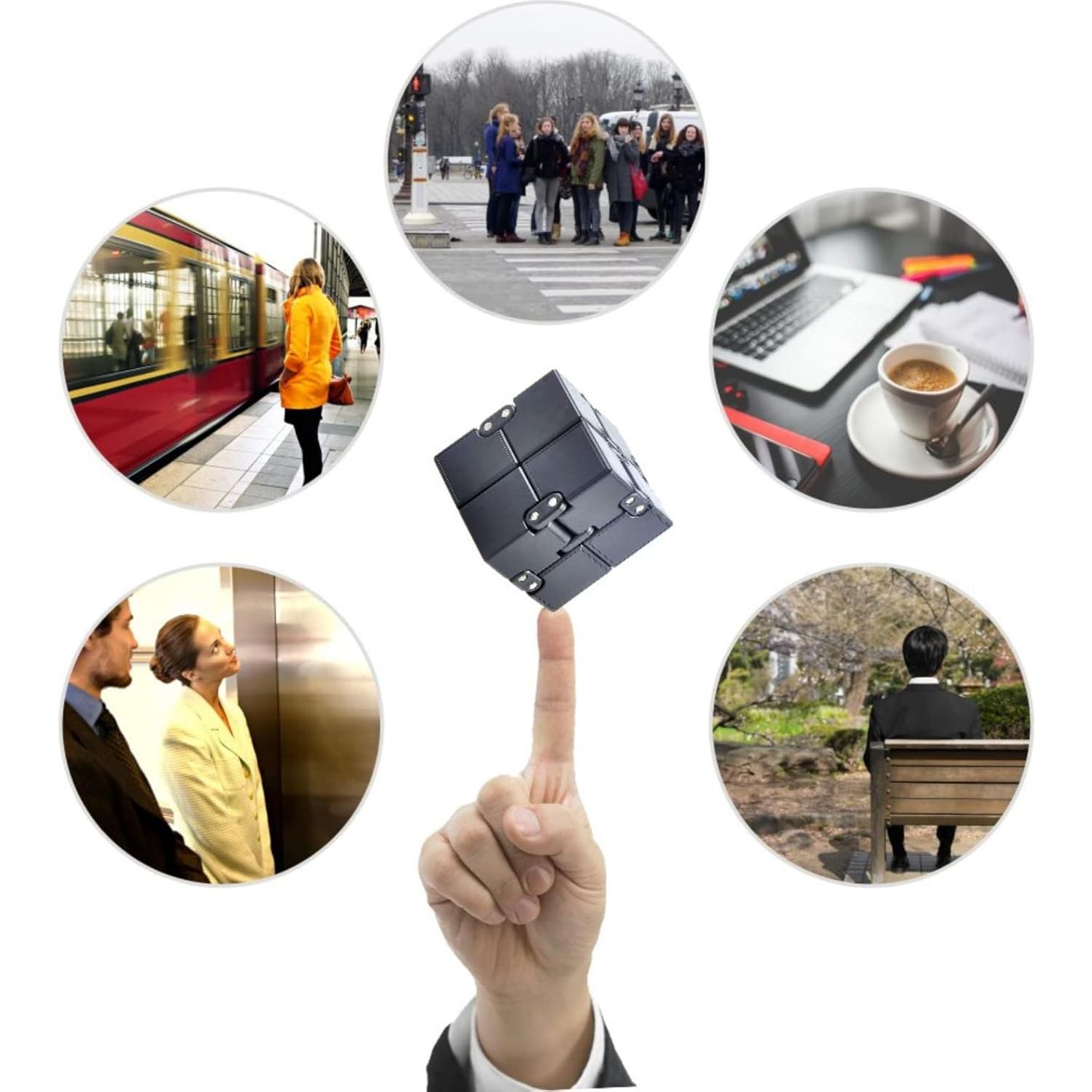 Cubo Infinito Antiestrés SMALL FISH 3.81 cm Negro