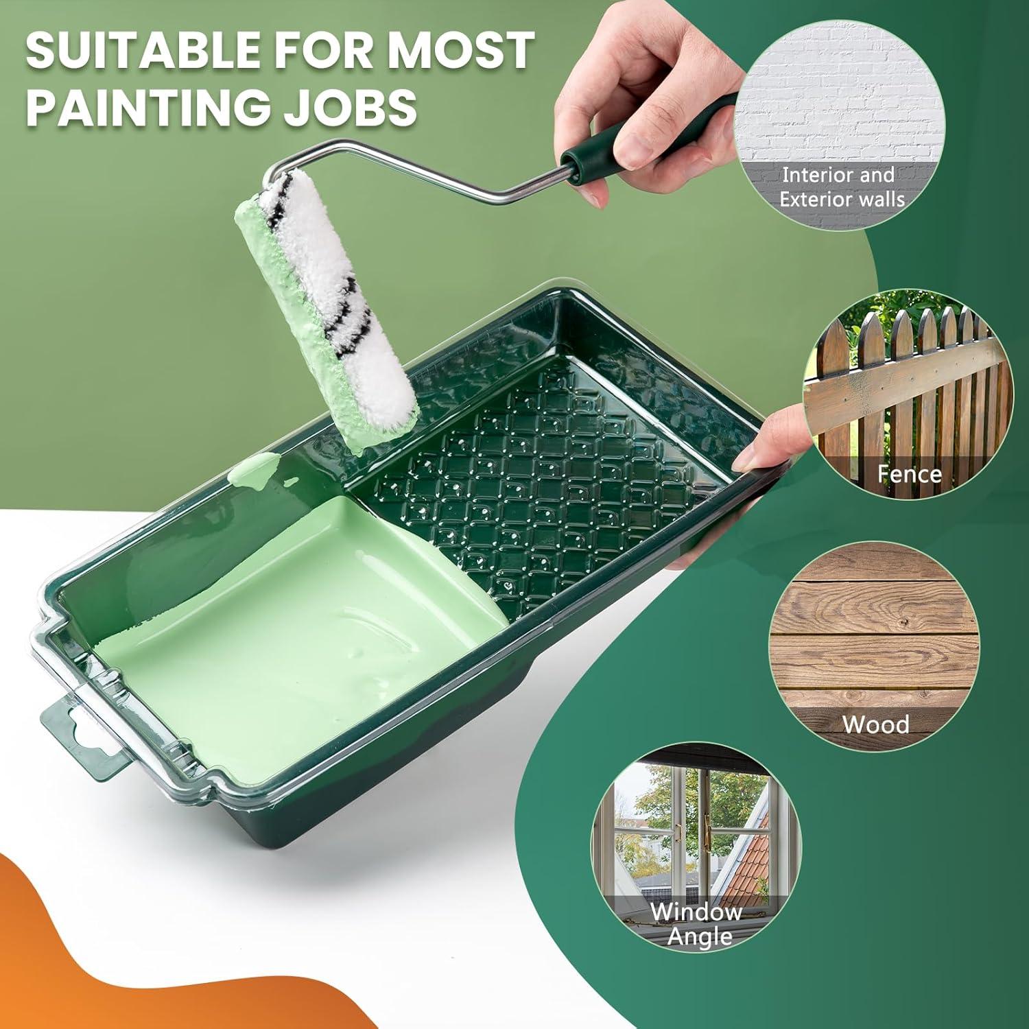 Kit de Rodillos de Pintura Microfibra 24 Piezas 10 cm