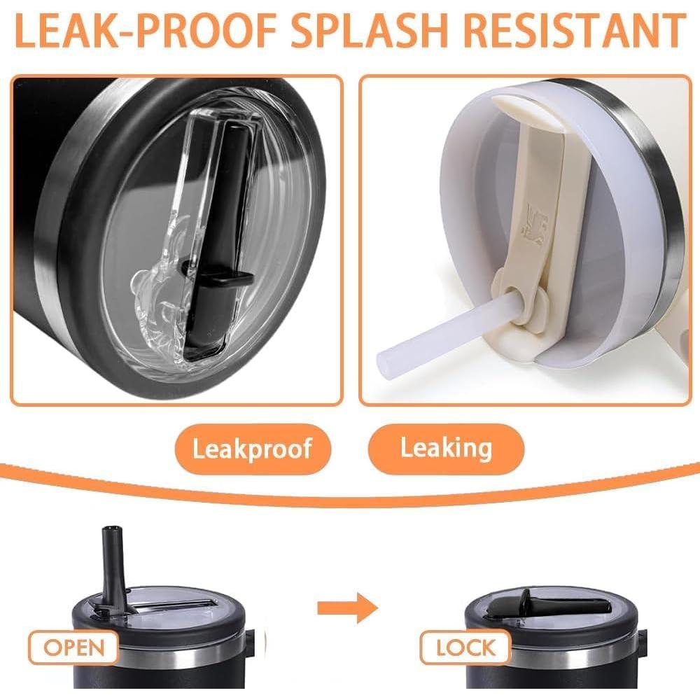 Paquete de 2 tapas a prueba de fugas ZXUZKEA 40oz con popote