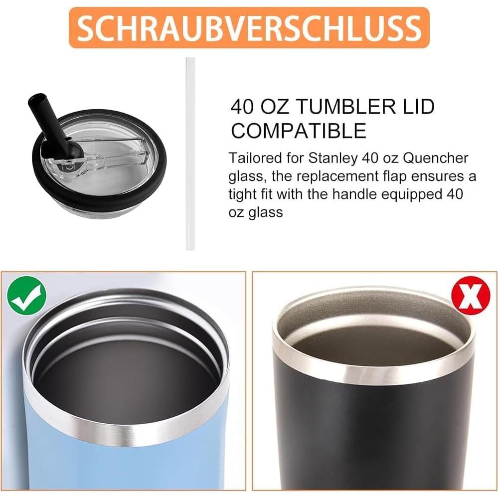 Paquete de 2 tapas a prueba de fugas ZXUZKEA 40oz con popote