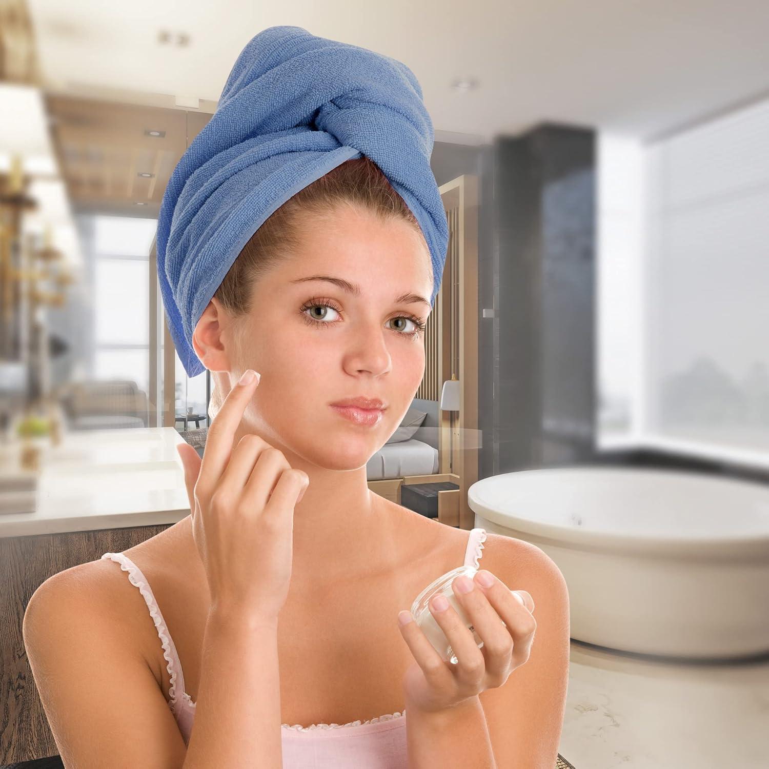 Toalla de Microfibra Exec-U-Gift para Cabello Azul 61x25 cm