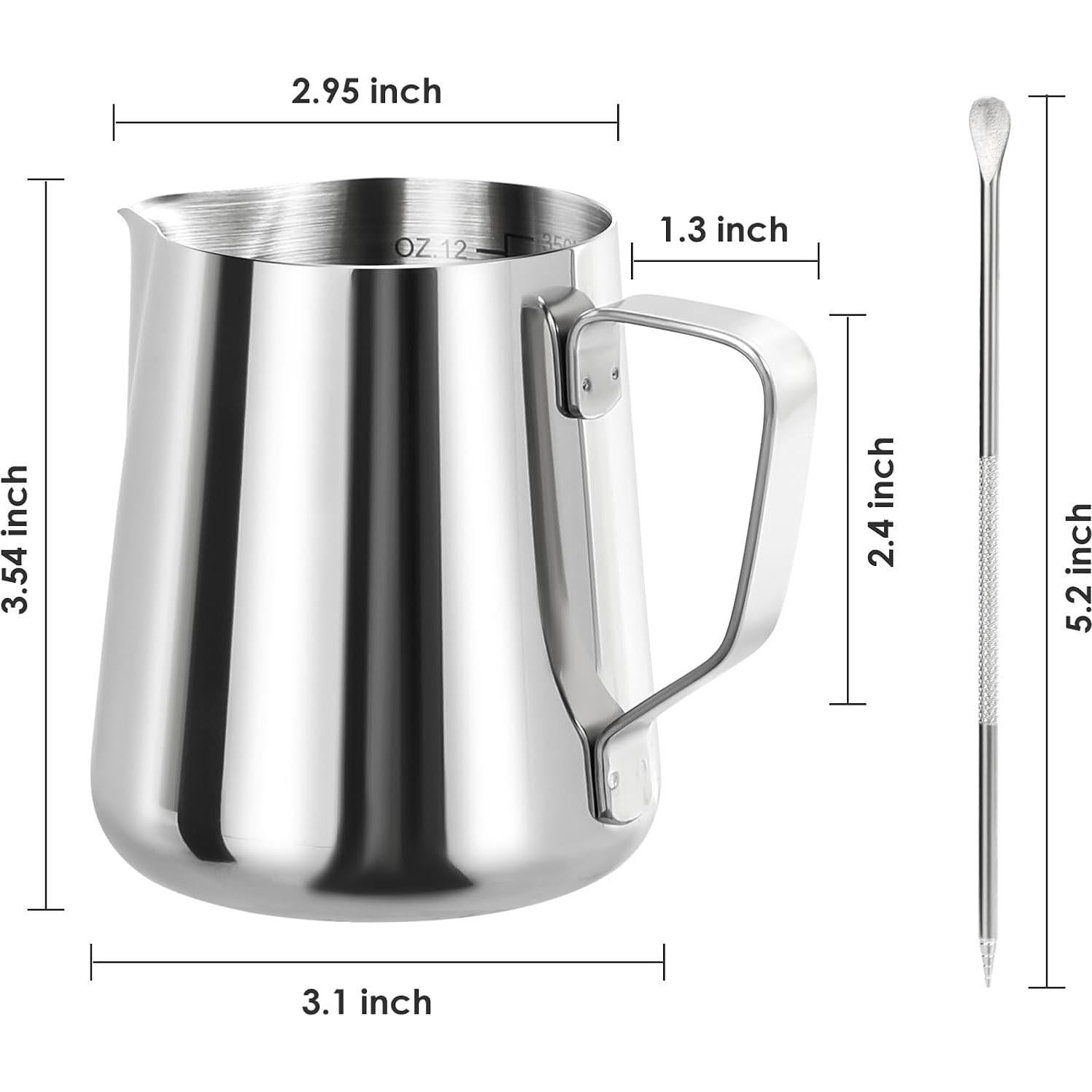 Jarra Espumadora de Leche Saiveina 12oz Acero Inoxidable