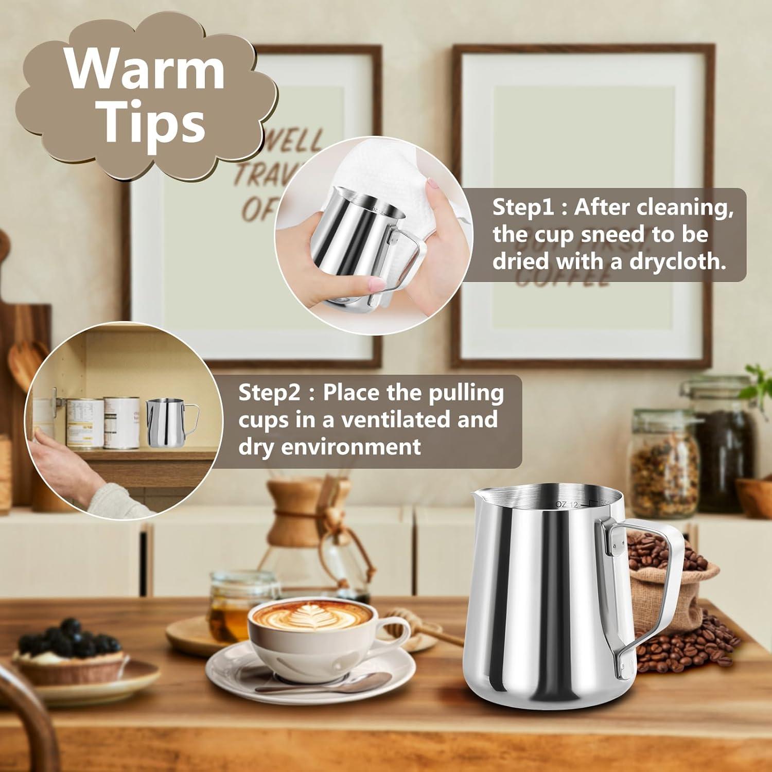 Jarra Espumadora de Leche Saiveina 12oz Acero Inoxidable