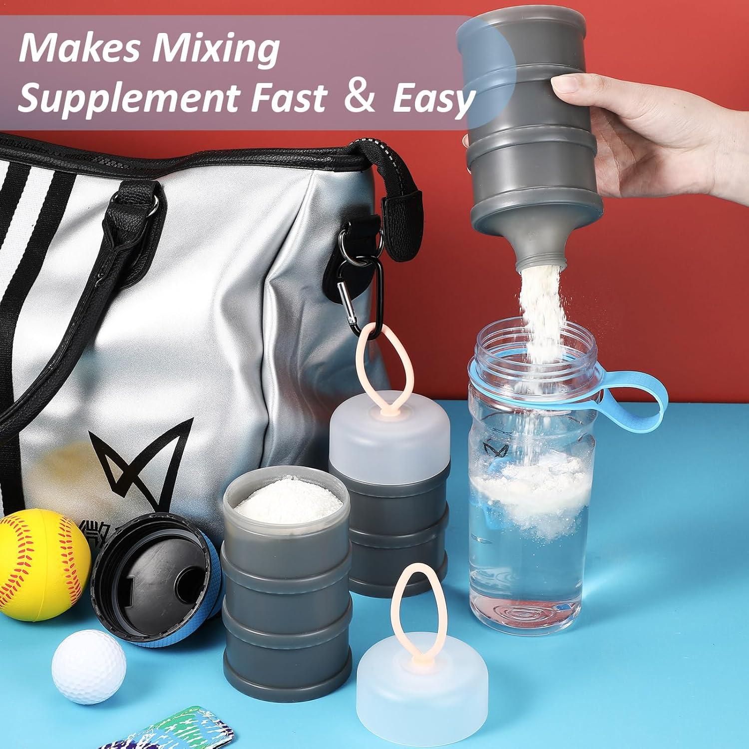 Contenedor de Polvo de Proteína Baderke 2 Pcs Apilable 473 ml