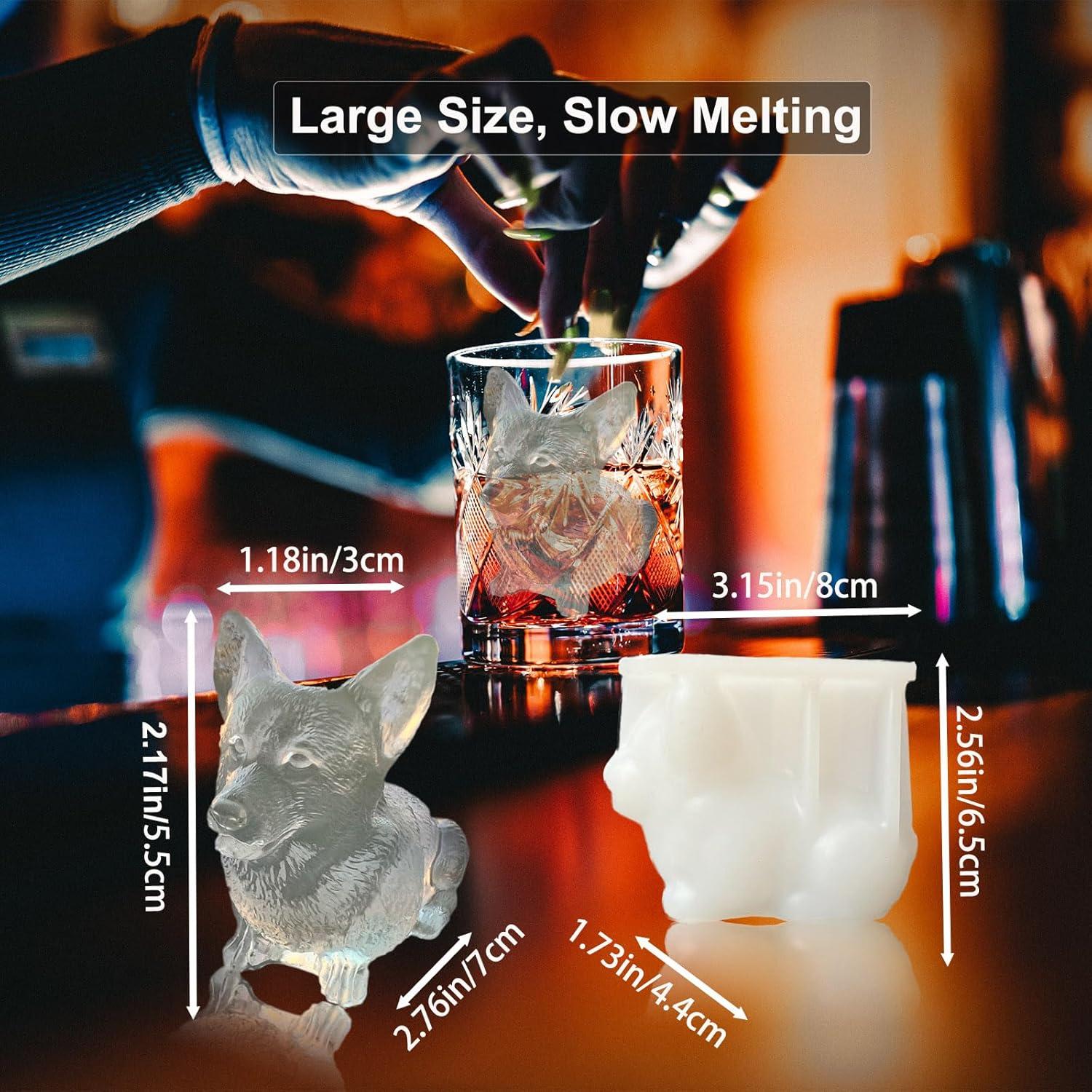 Molde de Hielo Corgi 3D SIUPER - Silicona, 2 Piezas