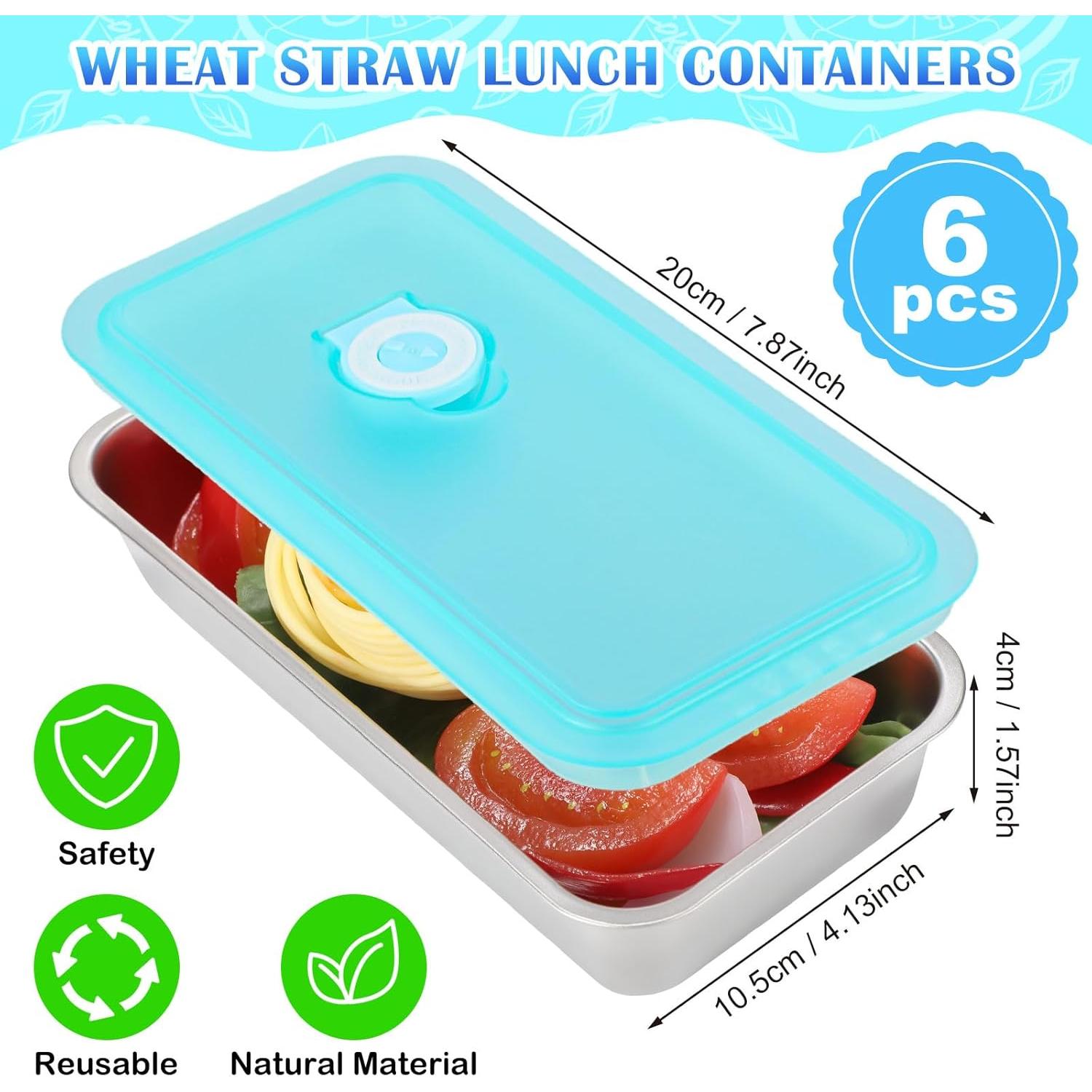 Tioncy 6 Cajas Almuerzo Acero Inoxidable 0.85 L a Prueba de Fugas