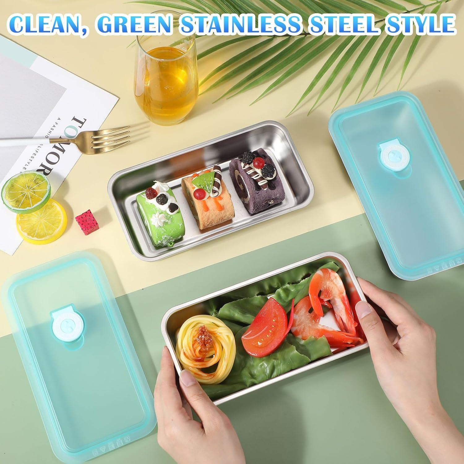Tioncy 6 Cajas Almuerzo Acero Inoxidable 0.85 L a Prueba de Fugas