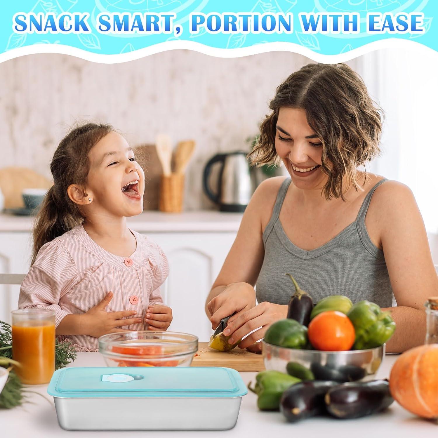 Tioncy 6 Cajas Almuerzo Acero Inoxidable 0.85 L a Prueba de Fugas