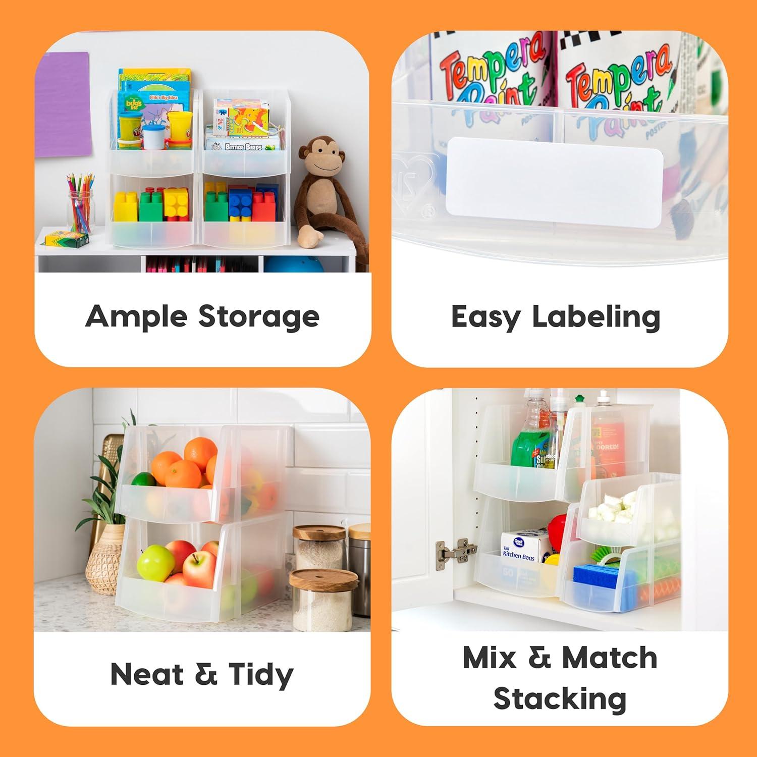 Cajas de Almacenamiento Plástico Transparentes IRIS USA Jumbo 4 Unidades