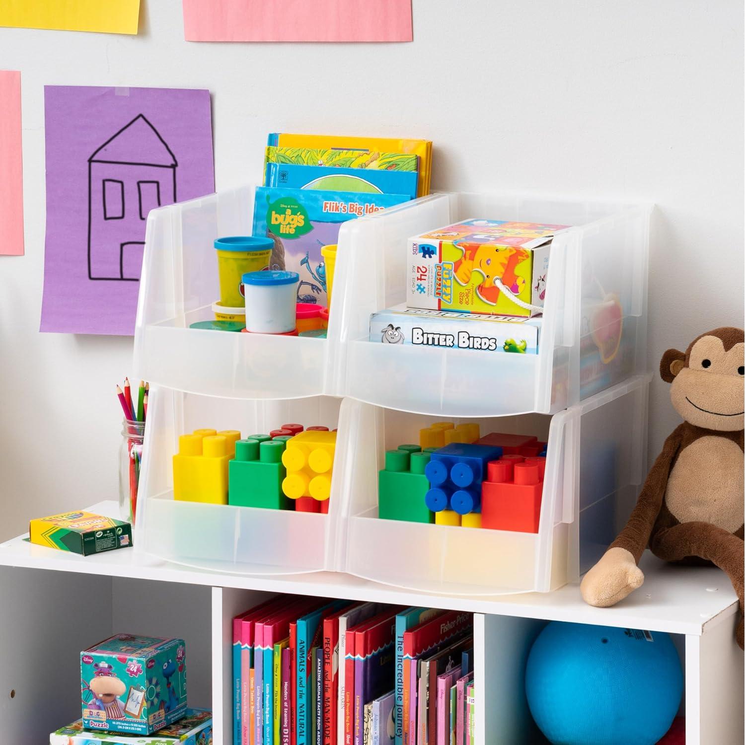 Cajas de Almacenamiento Plástico Transparentes IRIS USA Jumbo 4 Unidades