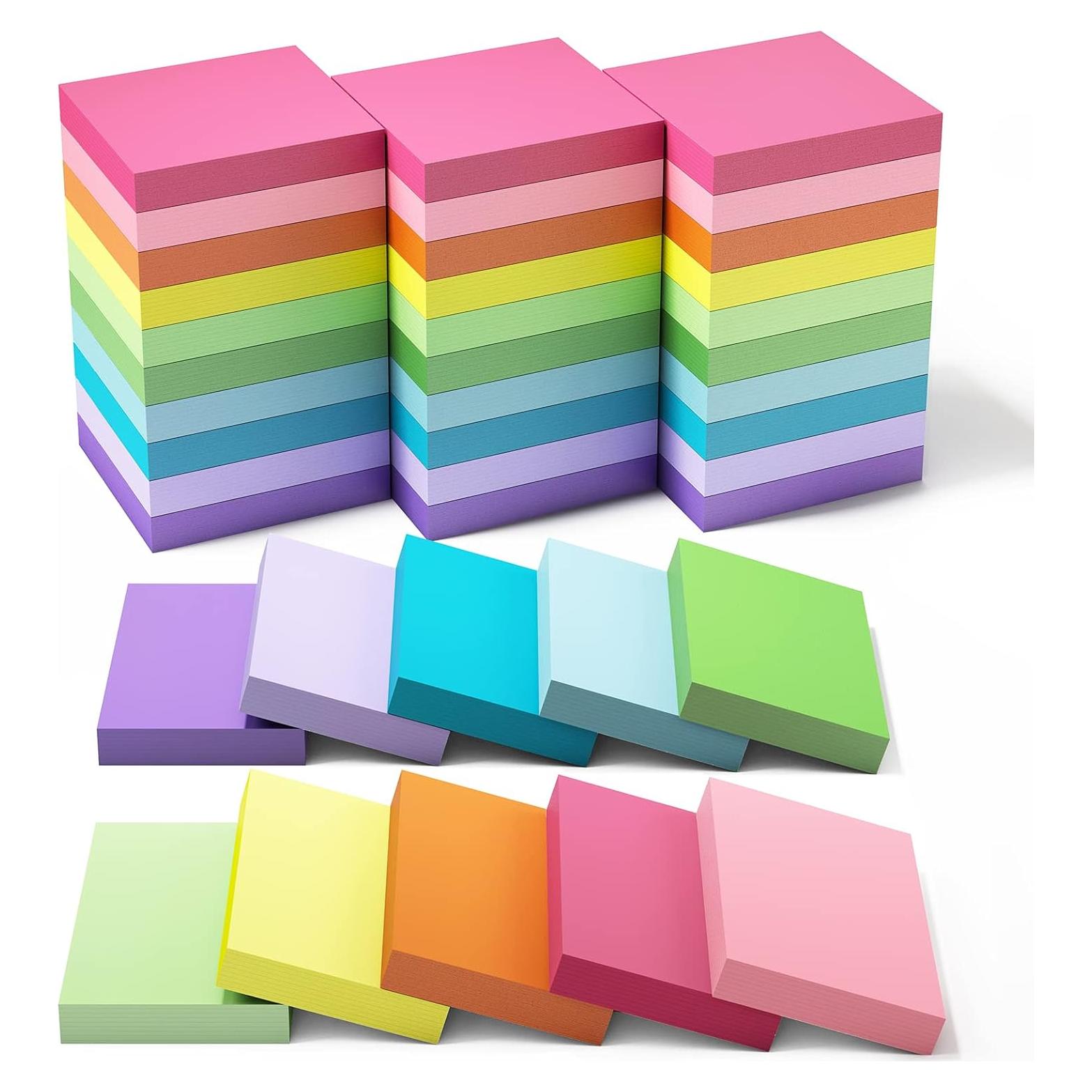 Notas Adhesivas EOOUT 3.81x5.08 cm, 30 Colores Brillantes, 2250 Hojas