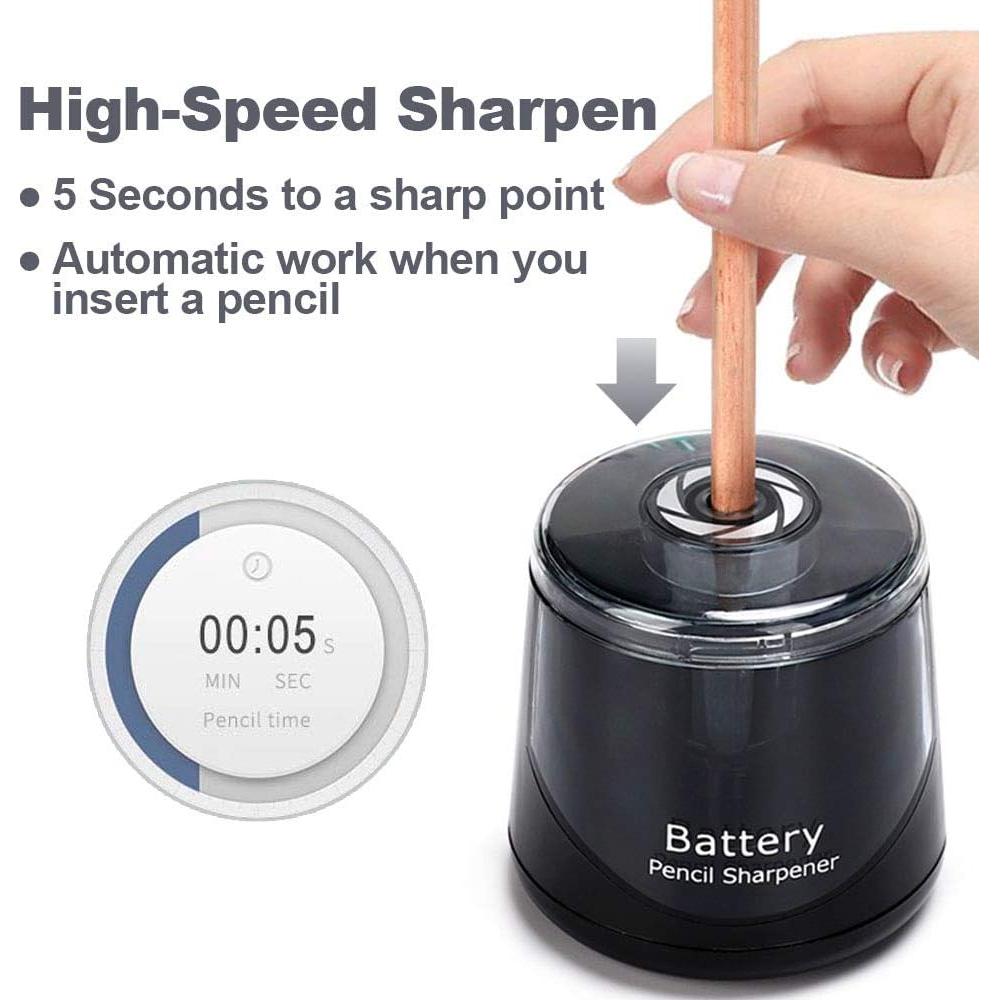 Sacapuntas Eléctrico BienFun Negro, Afilador Automático para Lápices