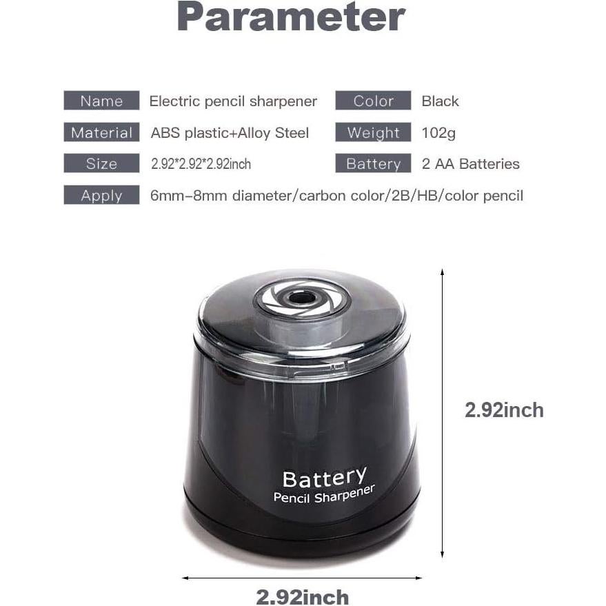 Sacapuntas Eléctrico BienFun Negro, Afilador Automático para Lápices