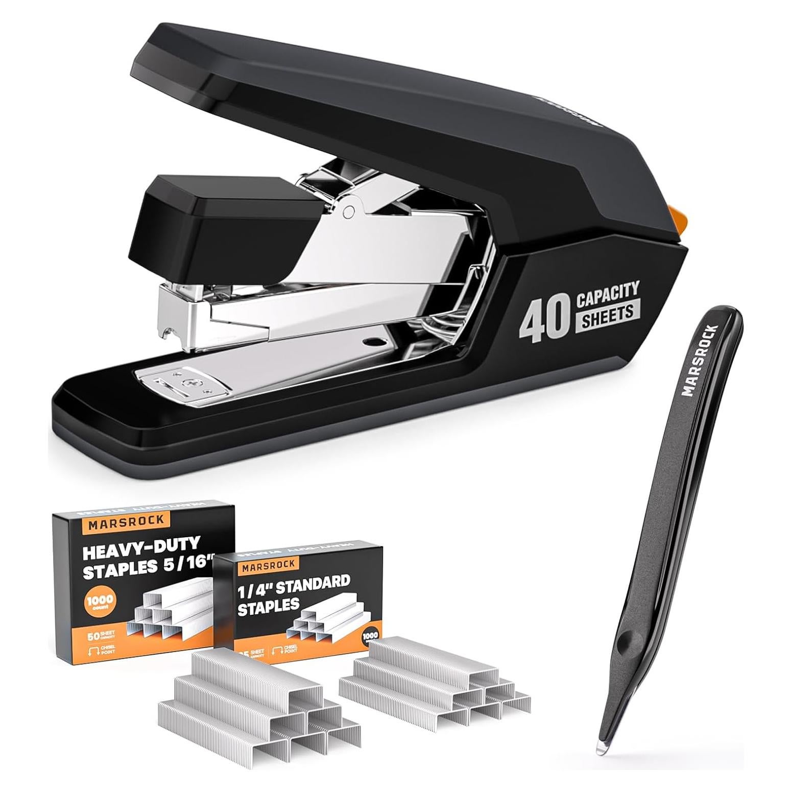 Grapadora Sin Esfuerzo Marsrock Negra para 40-50 Hojas