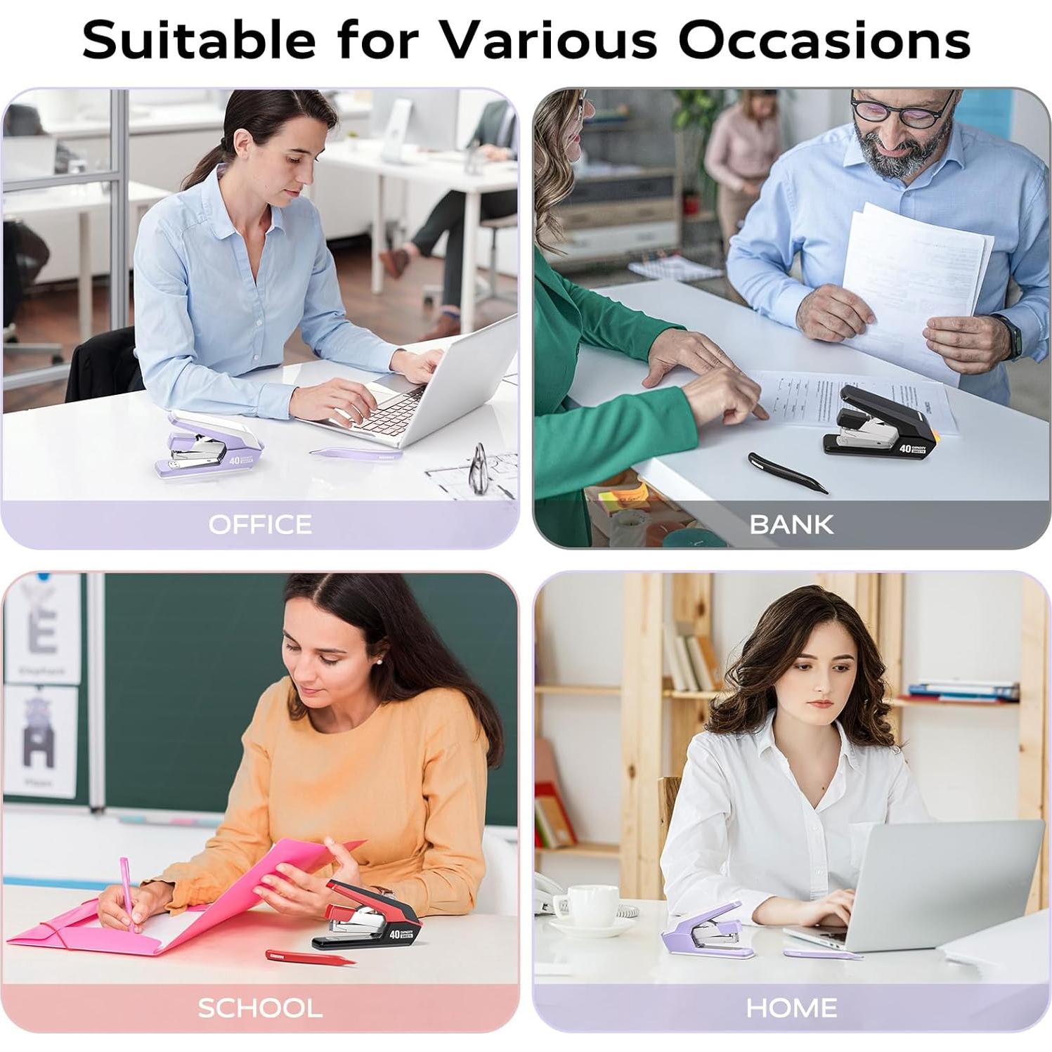 Grapadora Sin Esfuerzo Marsrock Negra para 40-50 Hojas