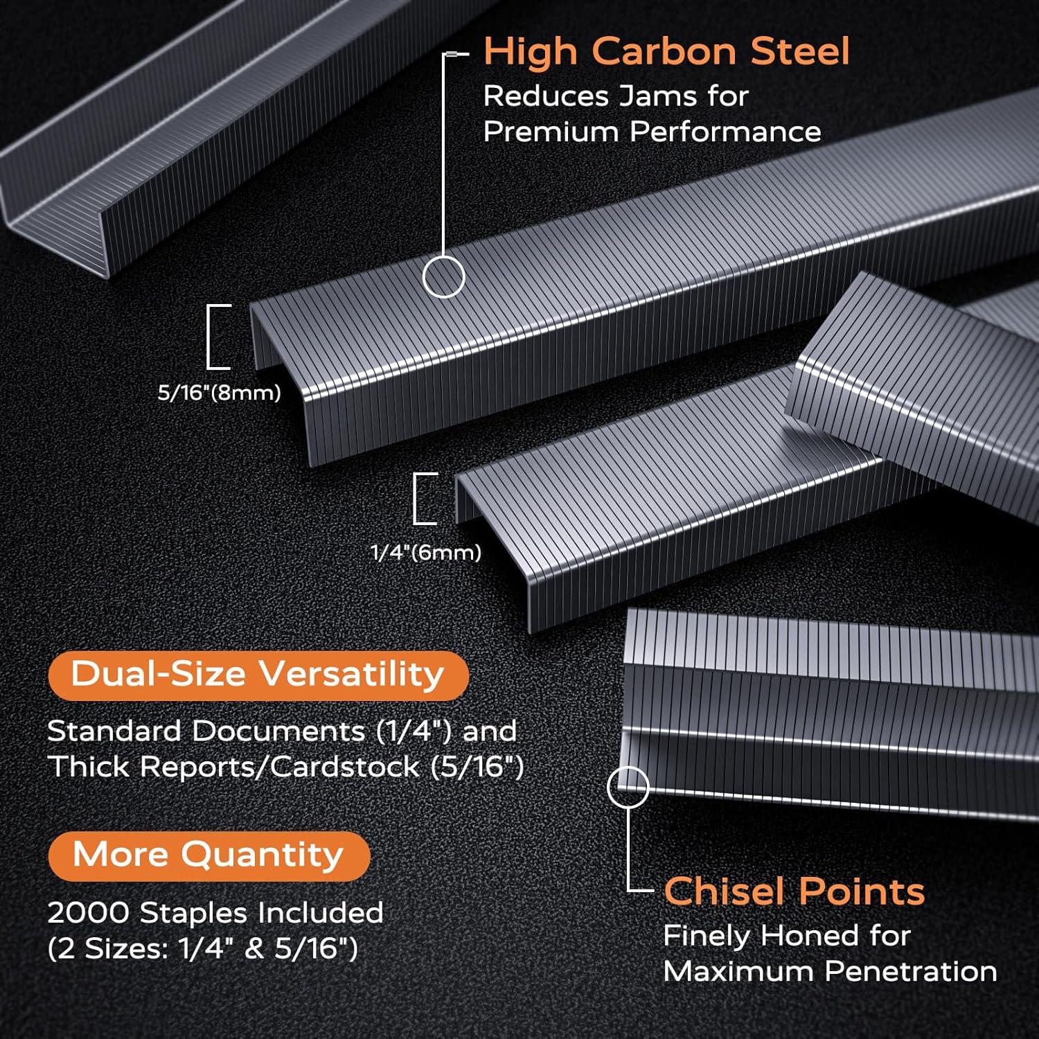 Grapadora Sin Esfuerzo Marsrock Negra para 40-50 Hojas