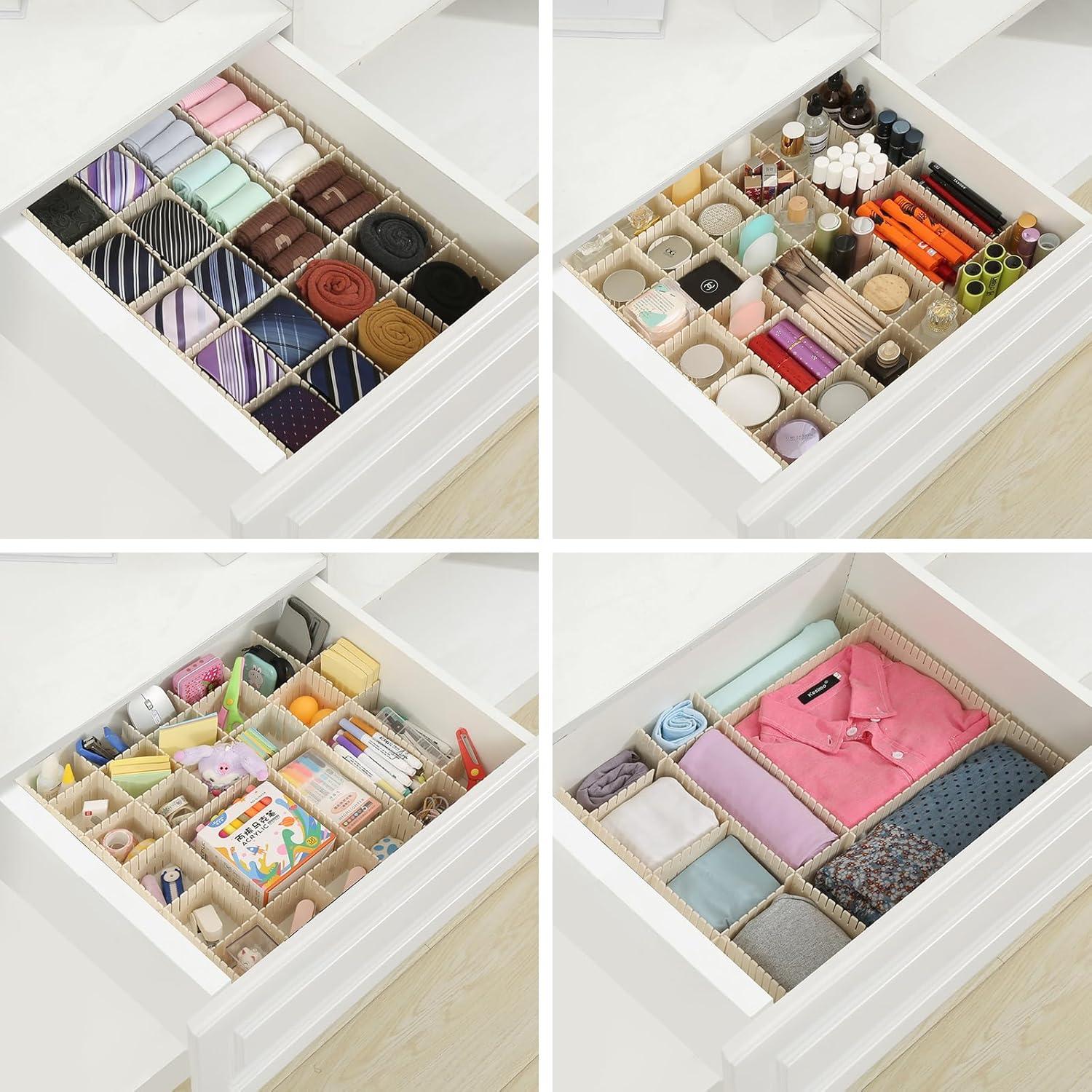 Divisores Ajustables para Cajones Qozary 42 Pack Beige