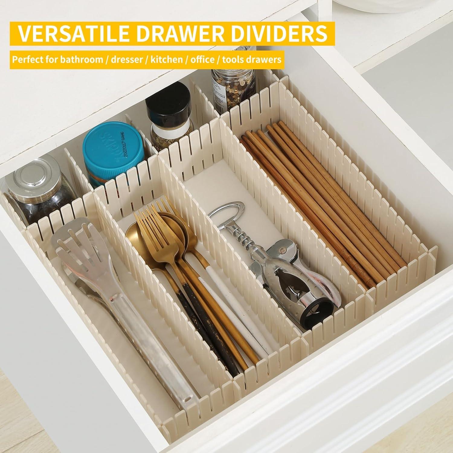 Divisores Ajustables para Cajones Qozary 42 Pack Beige