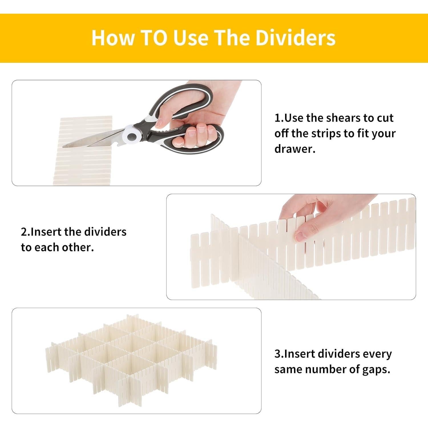 Divisores Ajustables para Cajones Qozary 42 Pack Beige