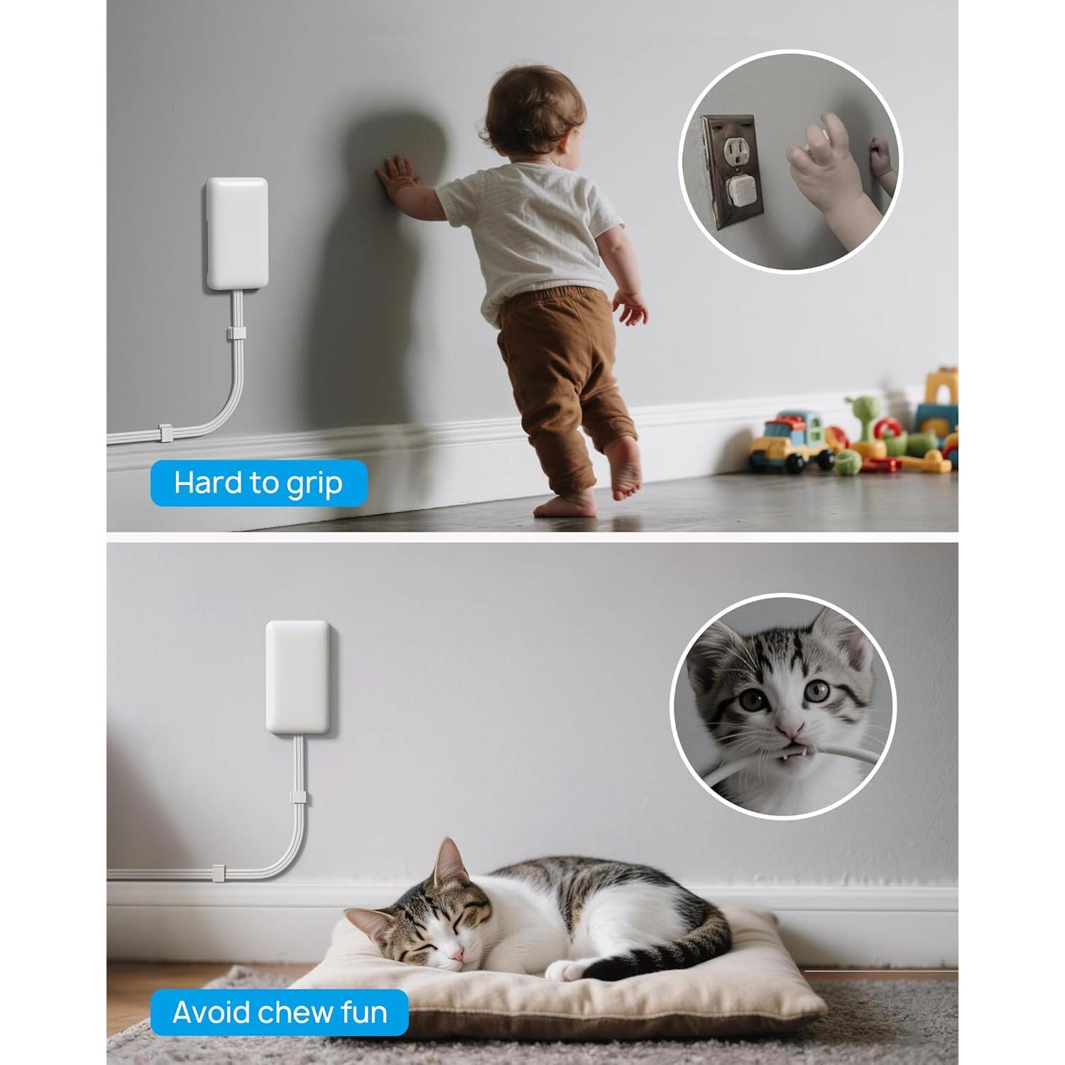 Regleta TROND 3FT con Tapa, 8 Enchufes y 4 USB, 1700J