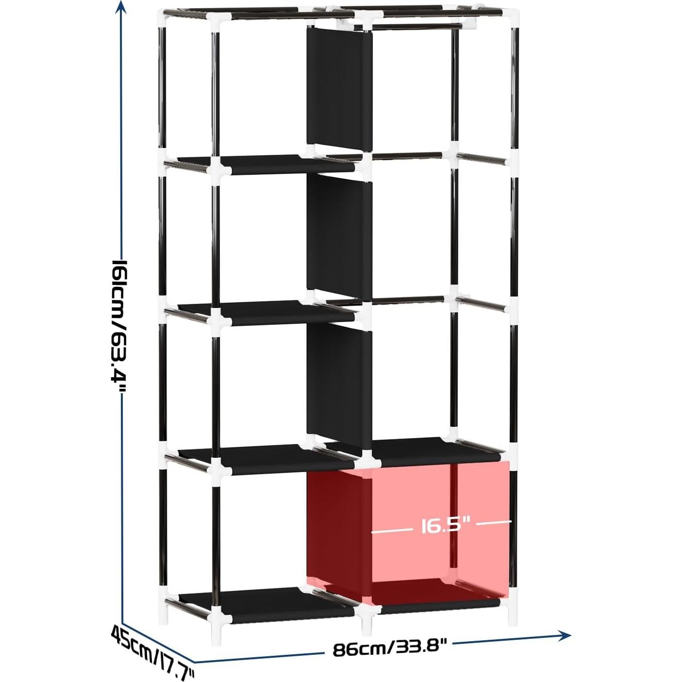 Armario Portátil Mavivegue Negro 86.36x45.72x162.56 cm