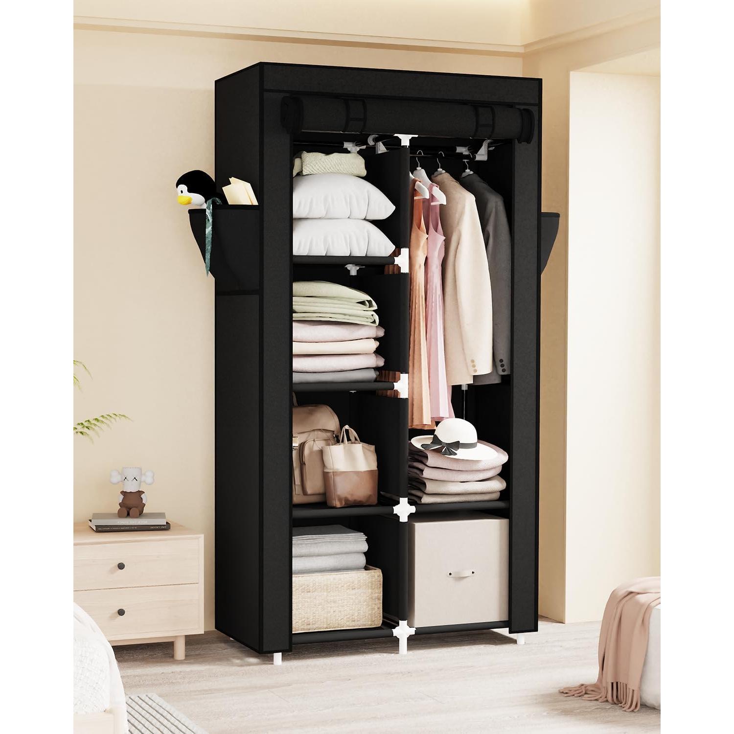 Armario Portátil Mavivegue Negro 86.36x45.72x162.56 cm