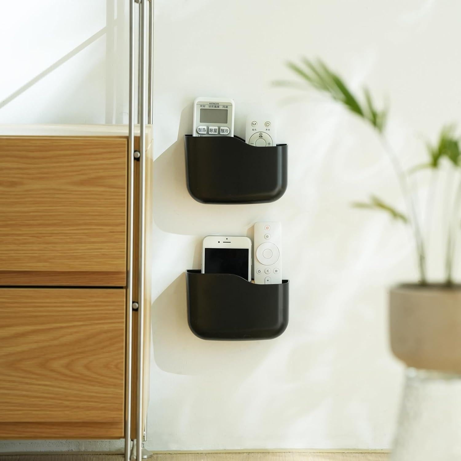 Soporte Adhesivo para Control Remoto SUNFICON 3 Piezas Negro