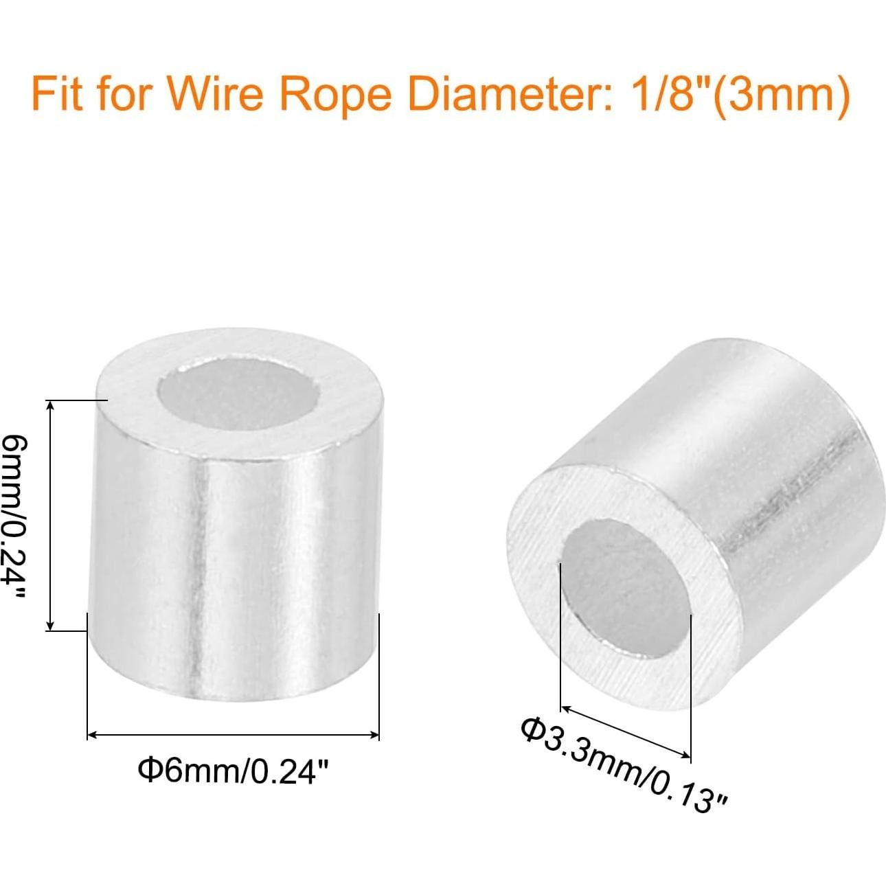 Manguitos de Aluminio para Crimpado uxcell 120Pcs 3mm
