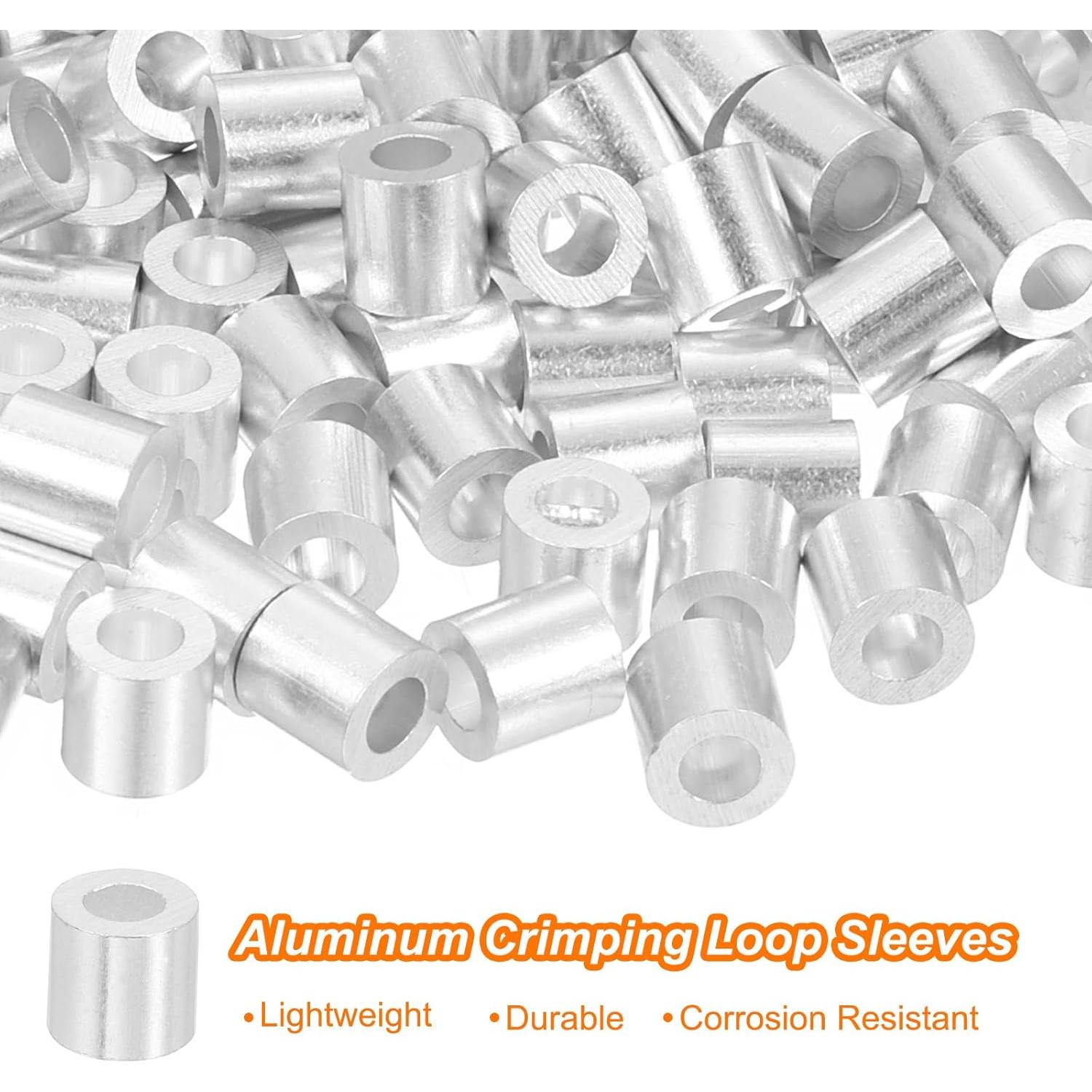 Manguitos de Aluminio para Crimpado uxcell 120Pcs 3mm