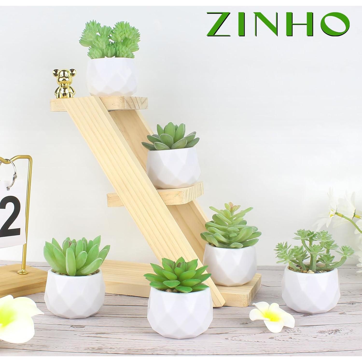 Conjunto de 6 Plantas Suculentas Artificiales ZINHO Verde