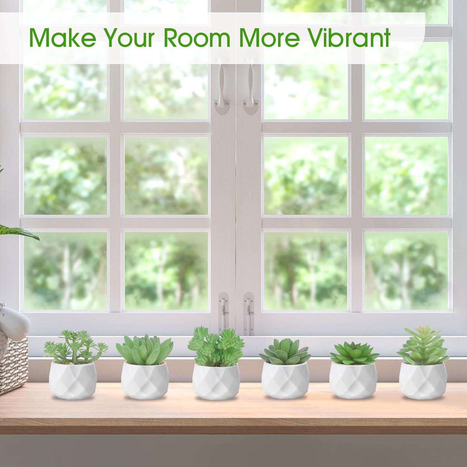 Conjunto de 6 Plantas Suculentas Artificiales ZINHO Verde