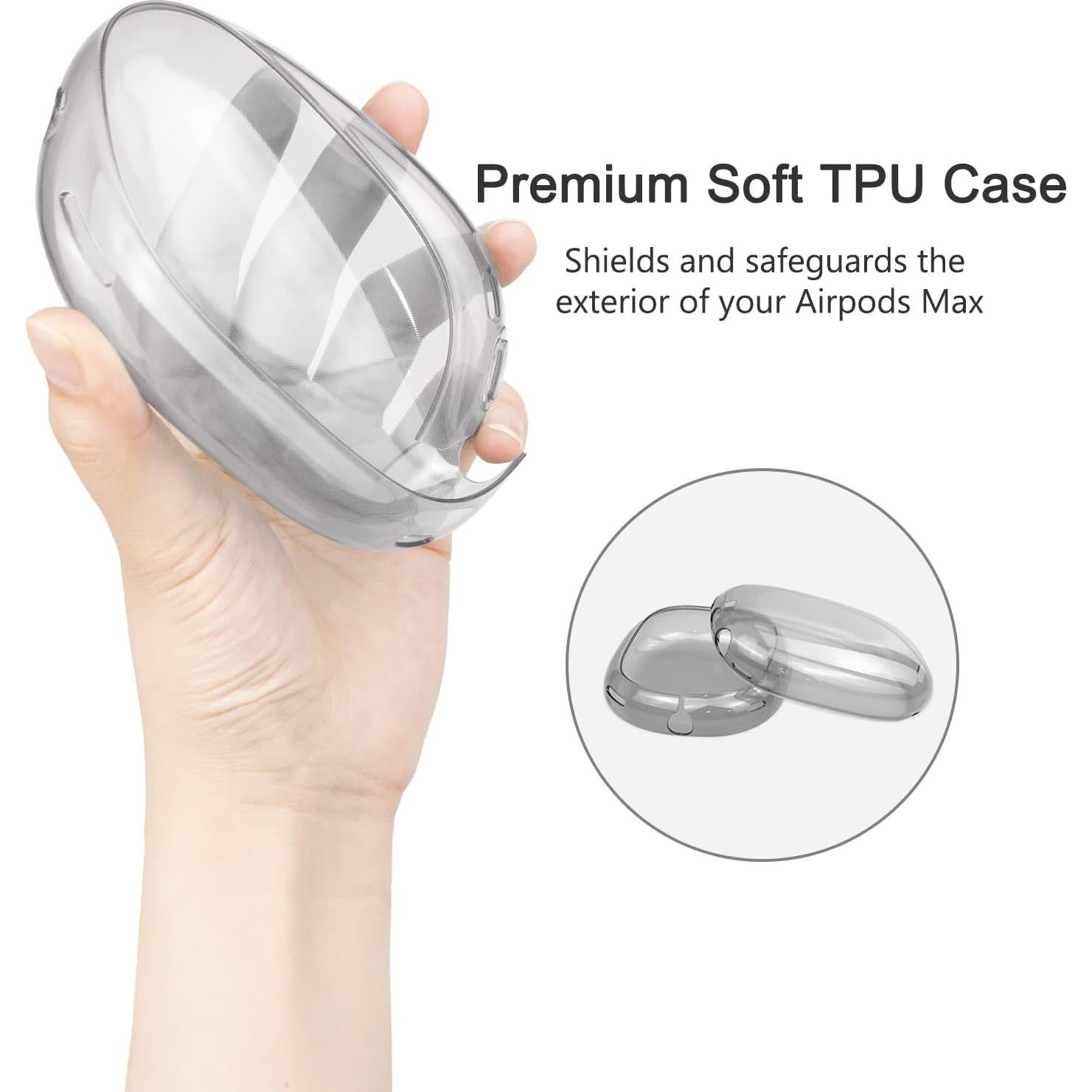 Kit de Protección SOULWIT para AirPods Max - Funda TPU y Almohadillas Silicona