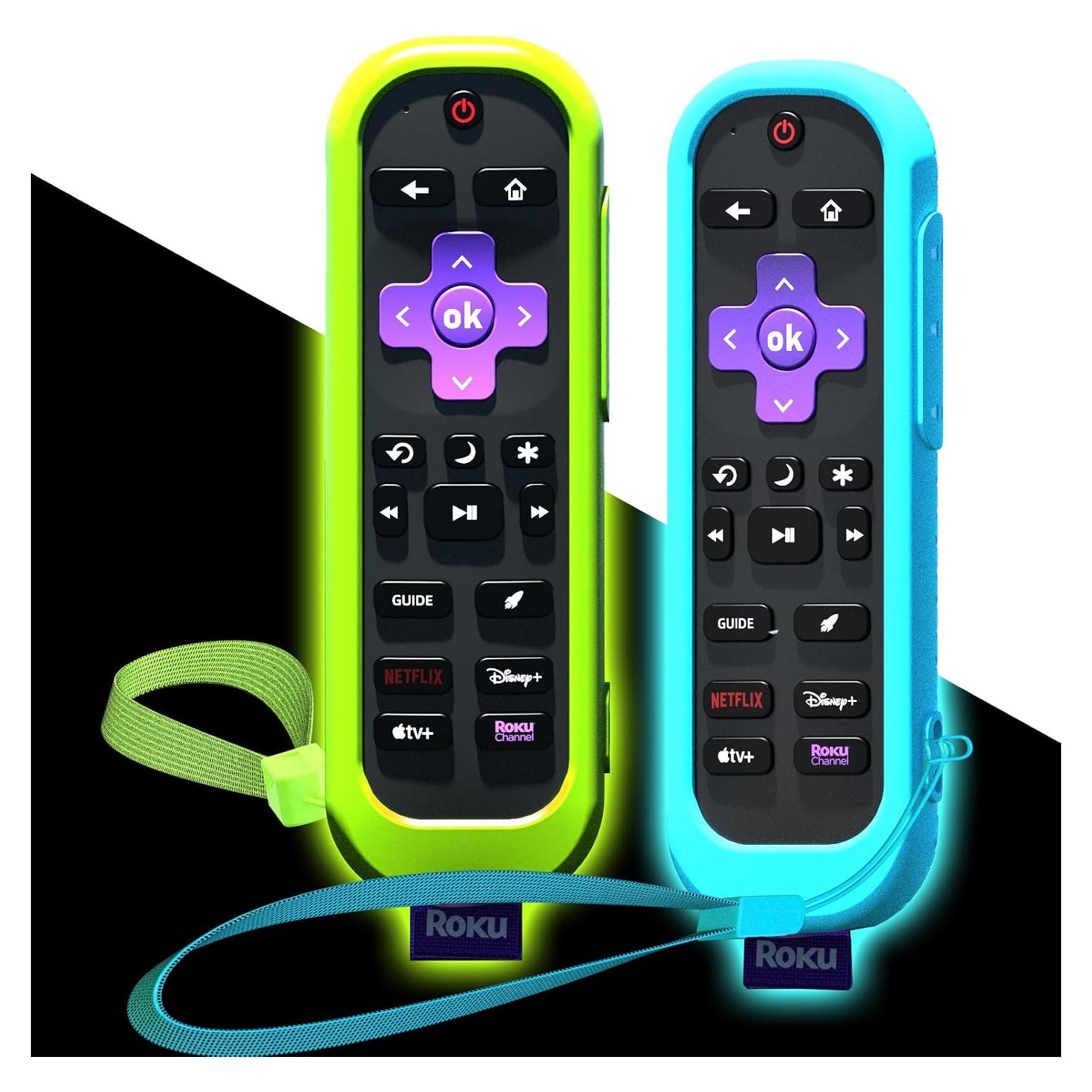 Funda de Silicona para Control Remoto Roku Pro - 2 Paquetes Verde Azul