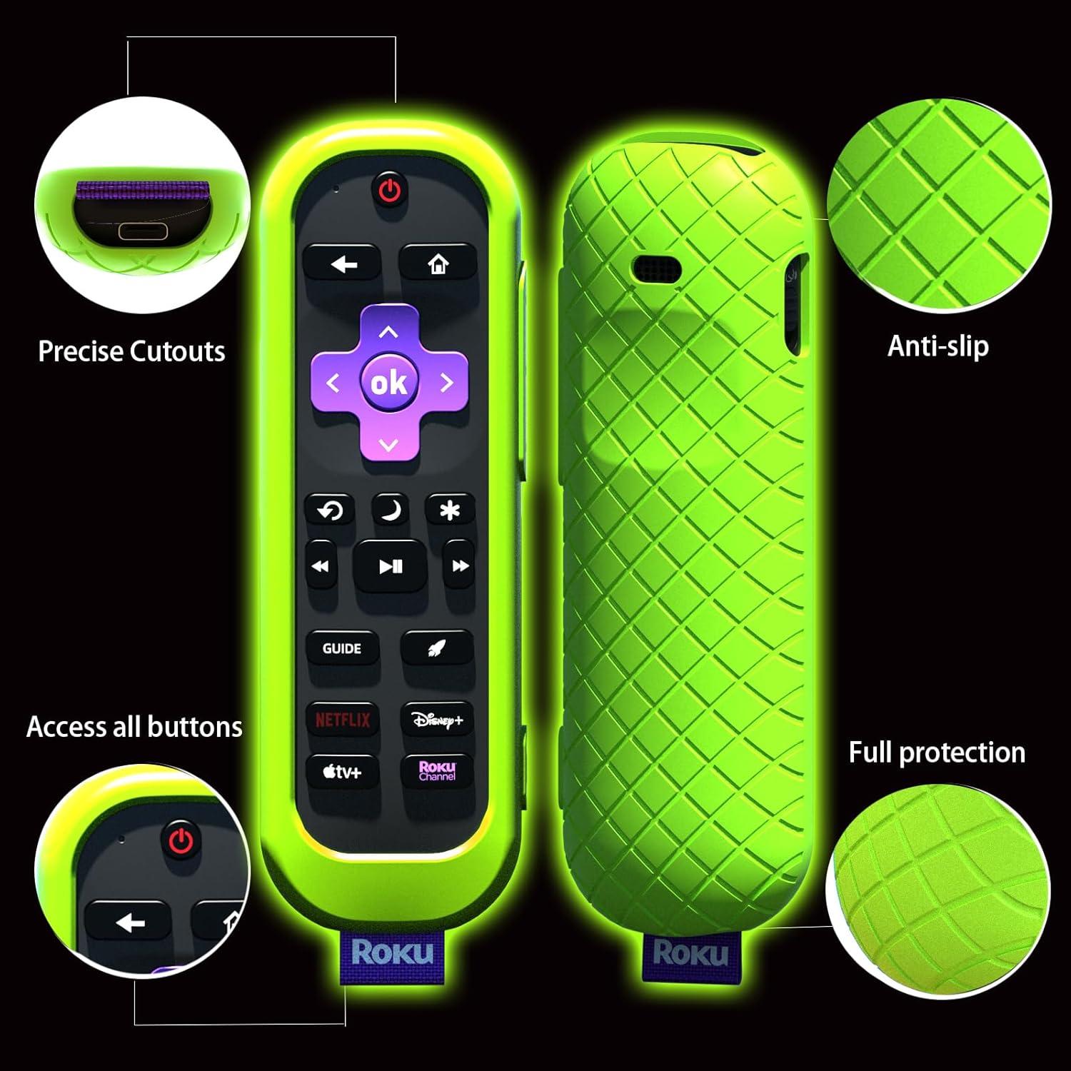 Funda de Silicona para Control Remoto Roku Pro - 2 Paquetes Verde Azul