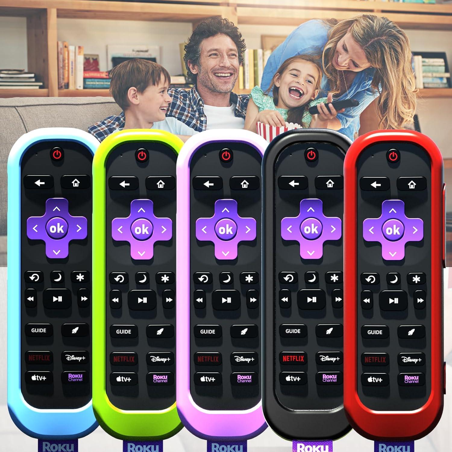 Funda de Silicona para Control Remoto Roku Pro - 2 Paquetes Verde Azul