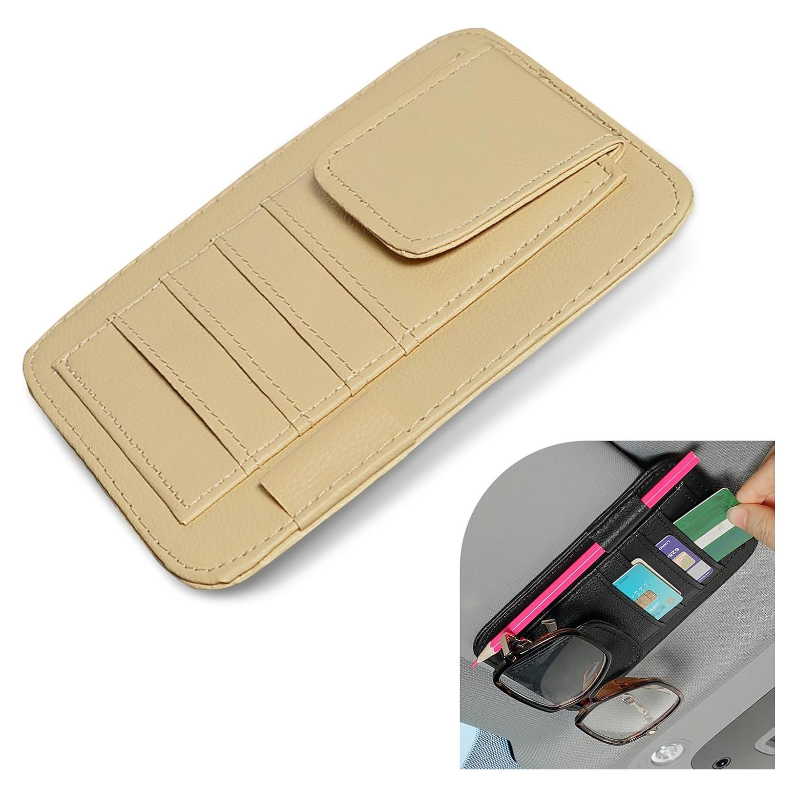 Organizador de Visera de Coche Sinytuto Beige con Bolsillos