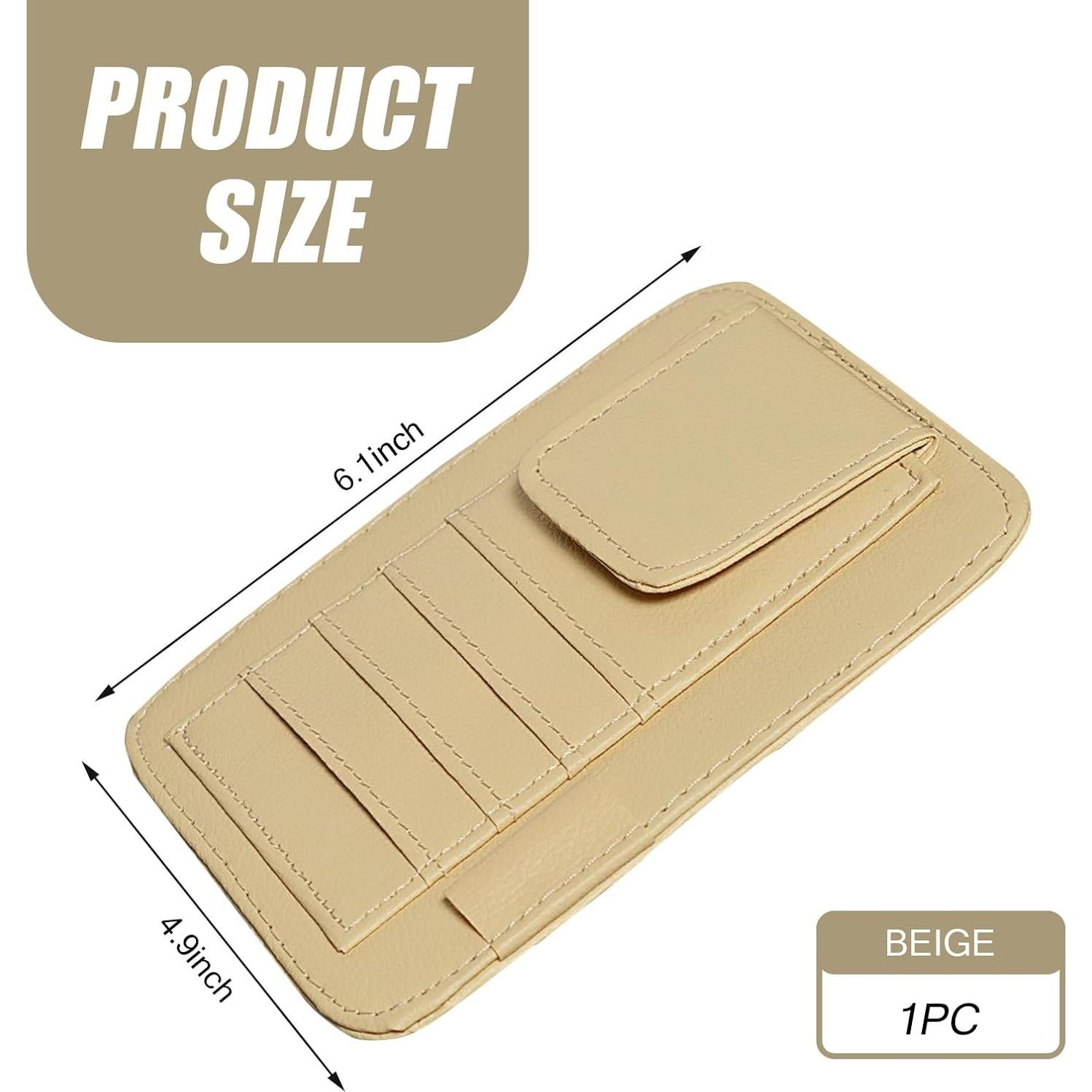 Organizador de Visera de Coche Sinytuto Beige con Bolsillos
