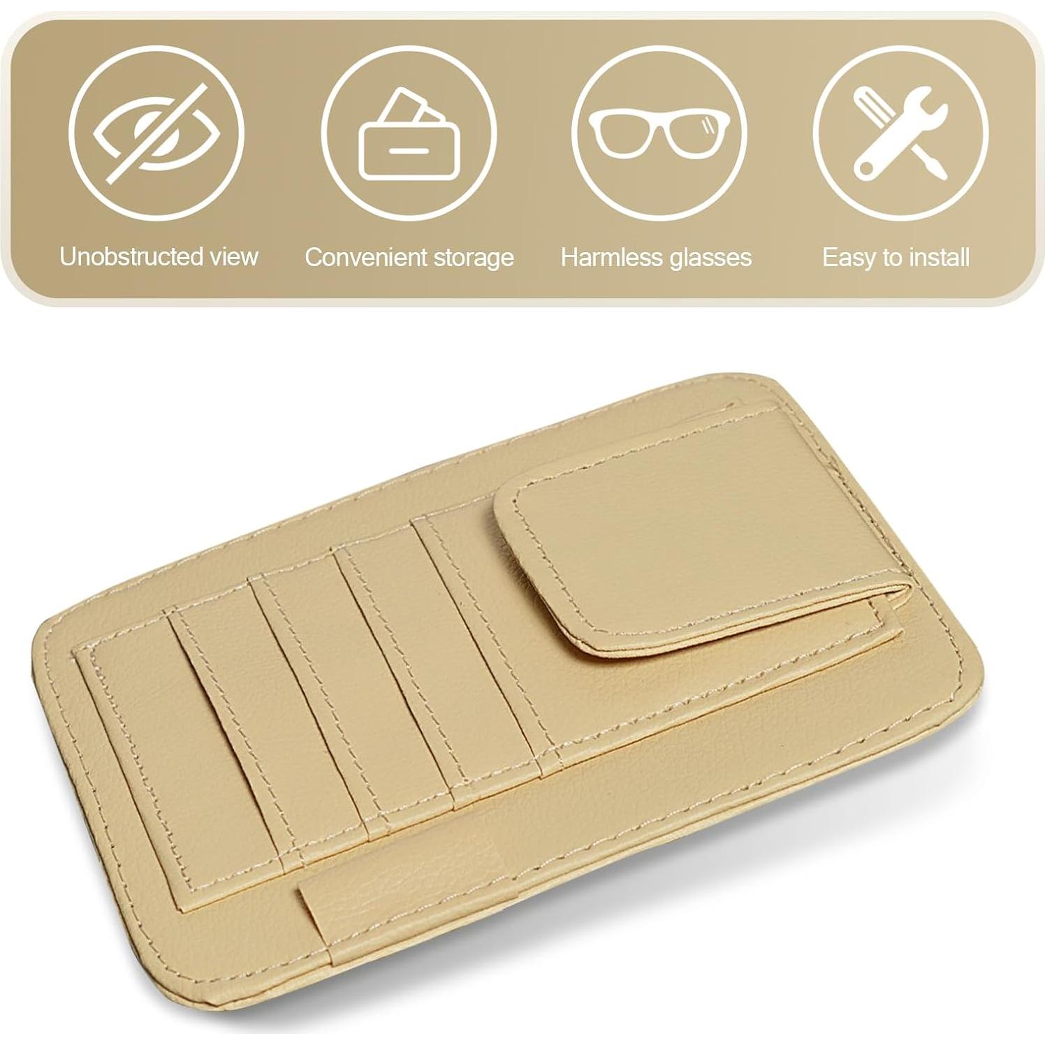 Organizador de Visera de Coche Sinytuto Beige con Bolsillos
