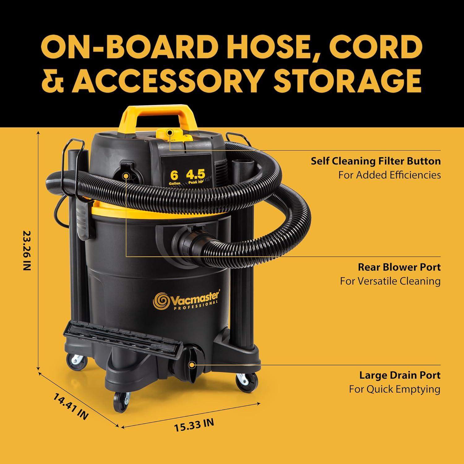 Aspiradora Húmeda/Seca Vacmaster 6 Gal 4.5 HP VDK611PF