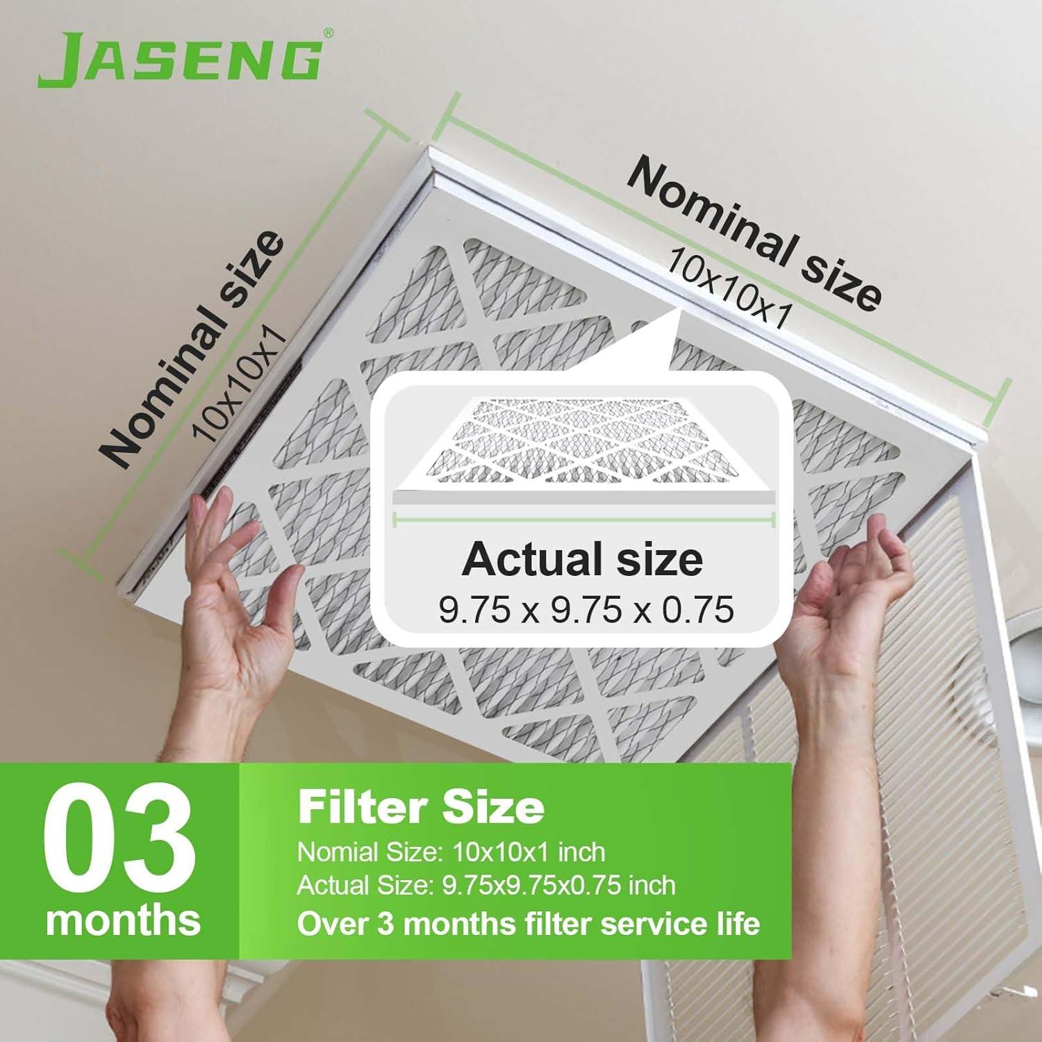 Filtros de aire JASENG MERV 8 10x10x1 - 4 paquetes